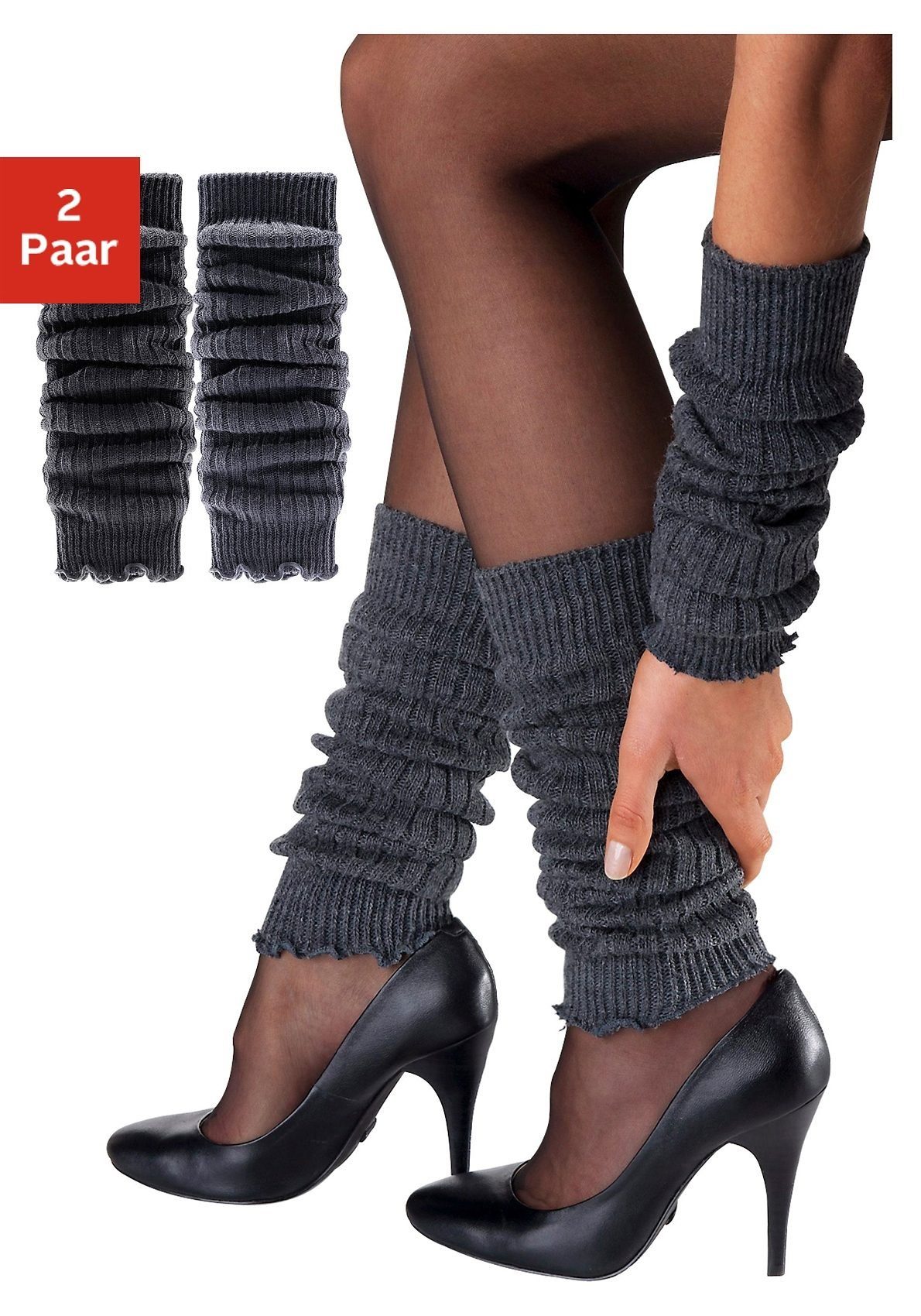Lavana Beinstulpen gestrickte Beinwärmer und Armstulpen für Ballett, Tanz, Sport (Packung, 2-St., one size) mit 30% Wolle, gerippt, bequem und warm