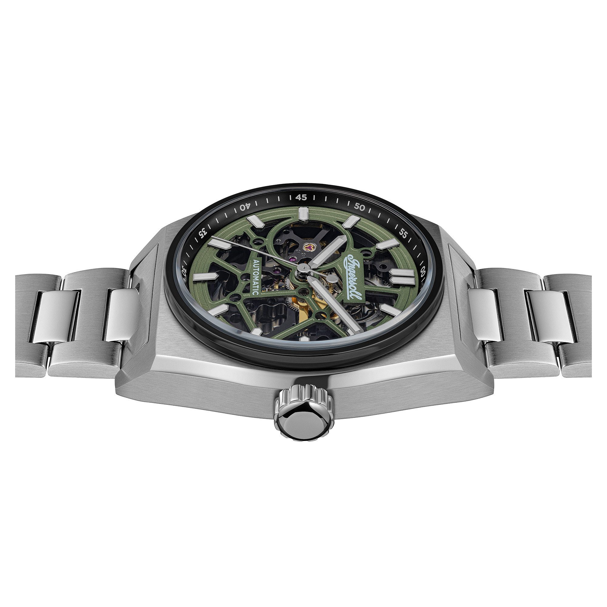 Ingersoll Automatikuhr The Vert I14304, Armbanduhr, Herrenuhr, Mechanische Uhr, Edelstahlarmband, analog