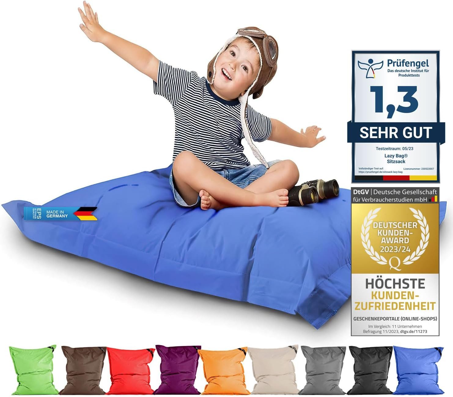 LazyBag Sitzsack Sitzsack XL 250 Liter Indoor Outdoor – Wasserfester Riesensitzsack (XL 250 Liter, Riesensitzsack), Junior-Sitzkissen Sessel