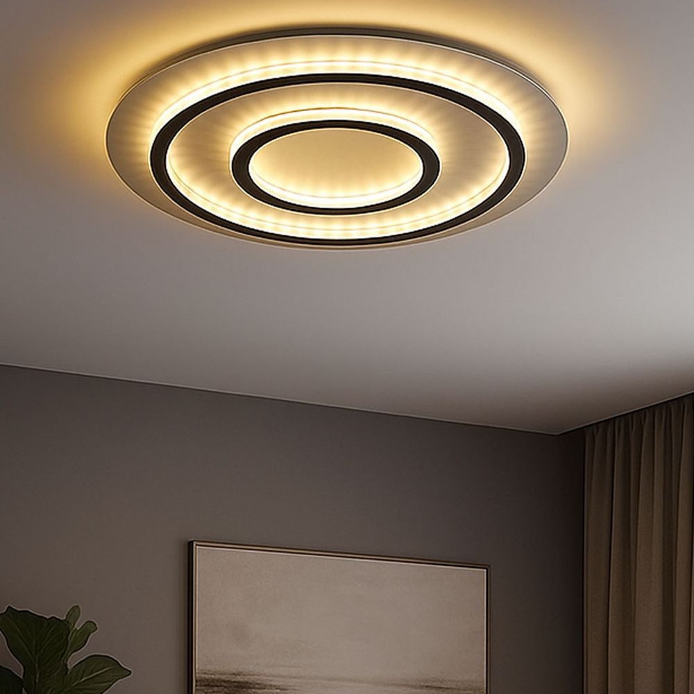 GLOBO LIGHTING LED Deckenleuchte, LED-Leuchtmittel fest verbaut, Farbwechsel, Neutralweiß, Kaltweiß, Warmweiß, Tageslichtweiß, Deckenleuchte Deckenlampe dimmbar Fernbedienung schwarz gold LED 55 cm