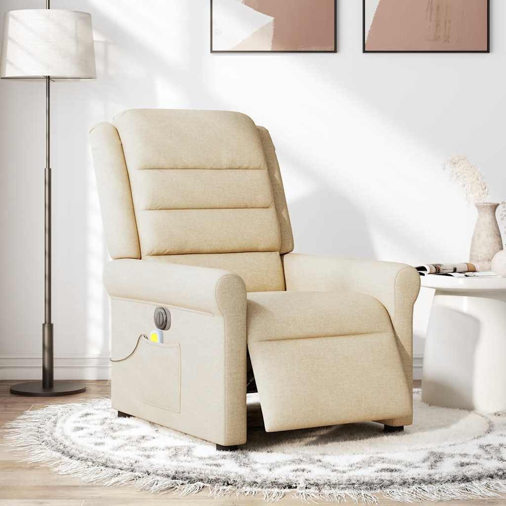 vidaXL Sessel Massagesessel Elektrisch Creme Stoff günstig online kaufen