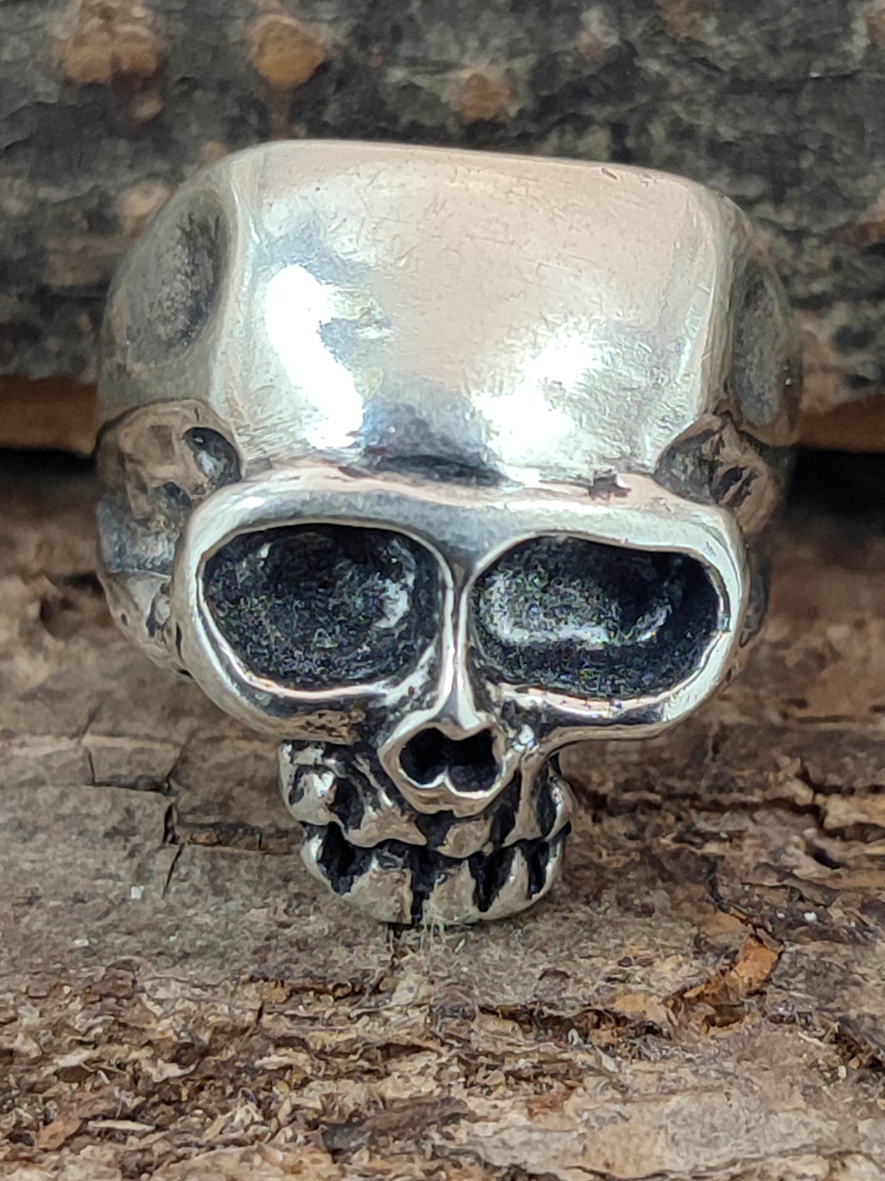 Leather Gr. (tk11) Ring Silber of Silberring Kiss - 54-76 Totenkopf,