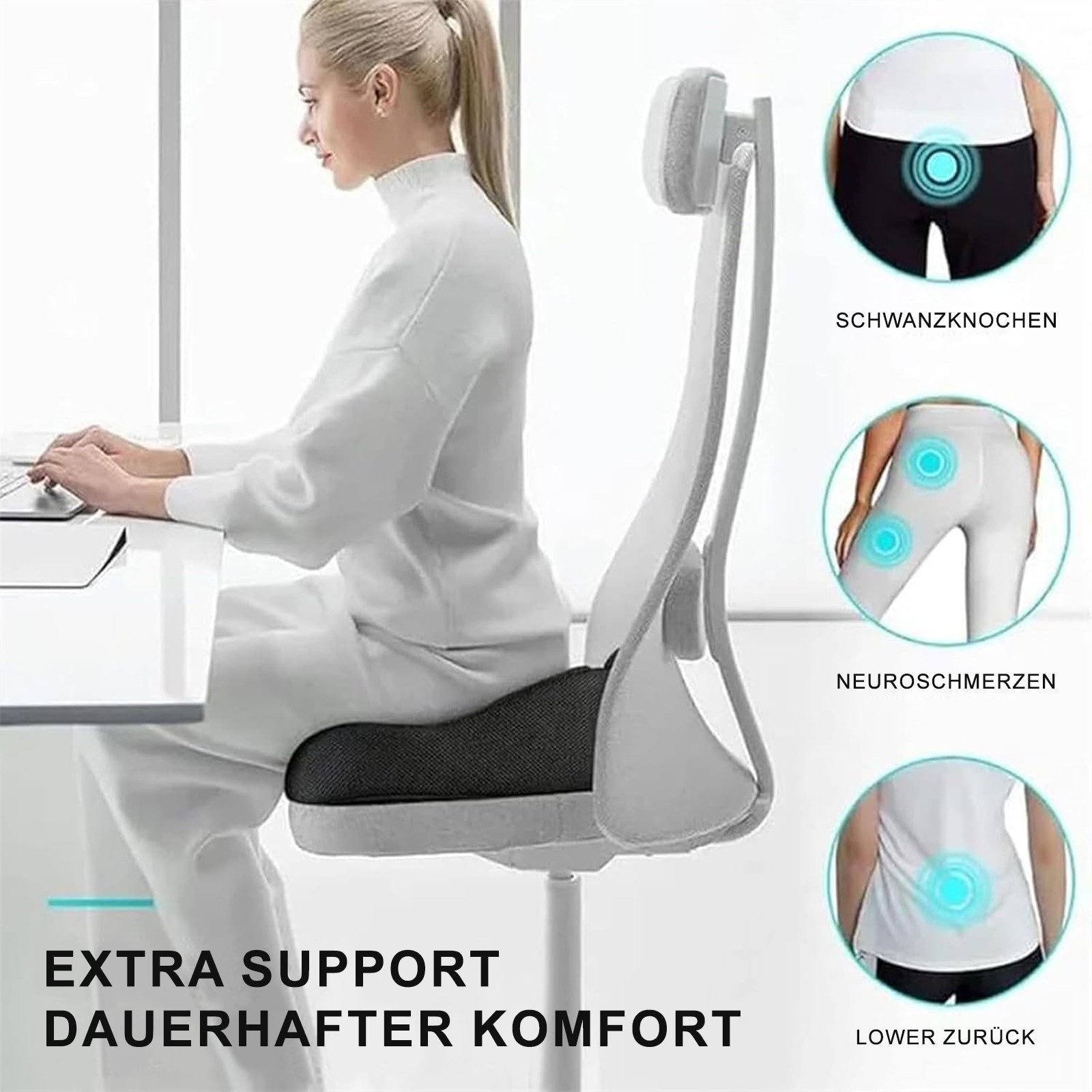 MODFU Sitzkissen Steißbeinkissen Bull Horn Sitzkissen Memory Foam Orthopädi günstig online kaufen