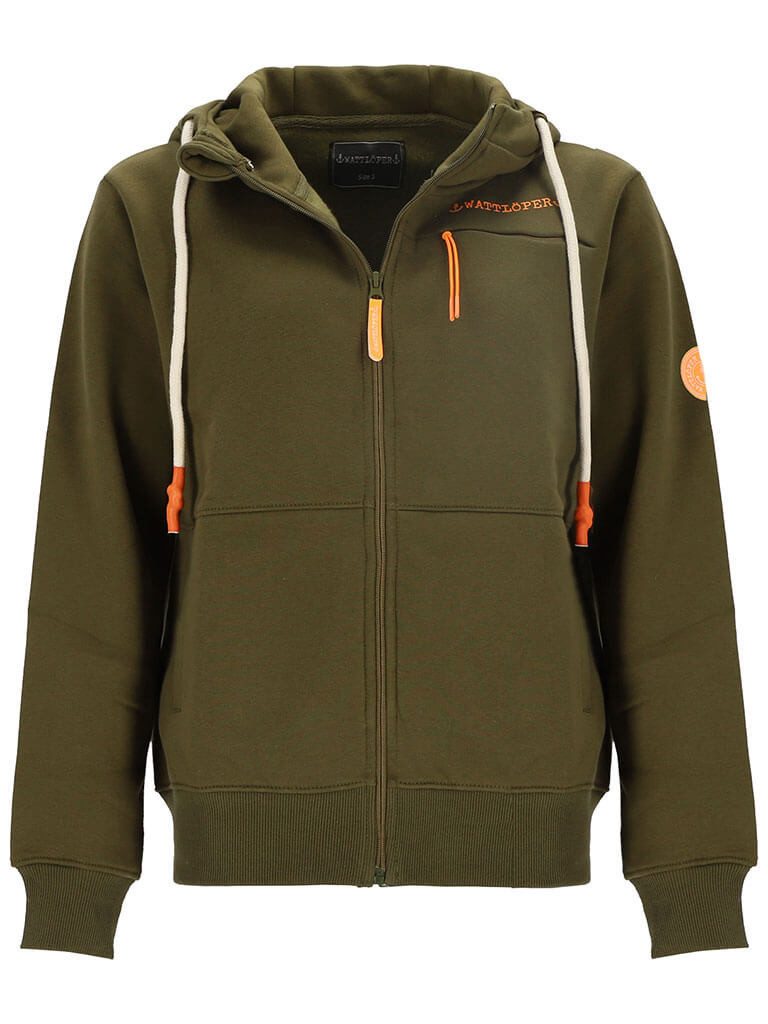 Wattlöper Kapuzensweatjacke 50997SH Damen Sweatjacke mit Kapuze - Unifarbene Kapuzenjacke mit Taschen