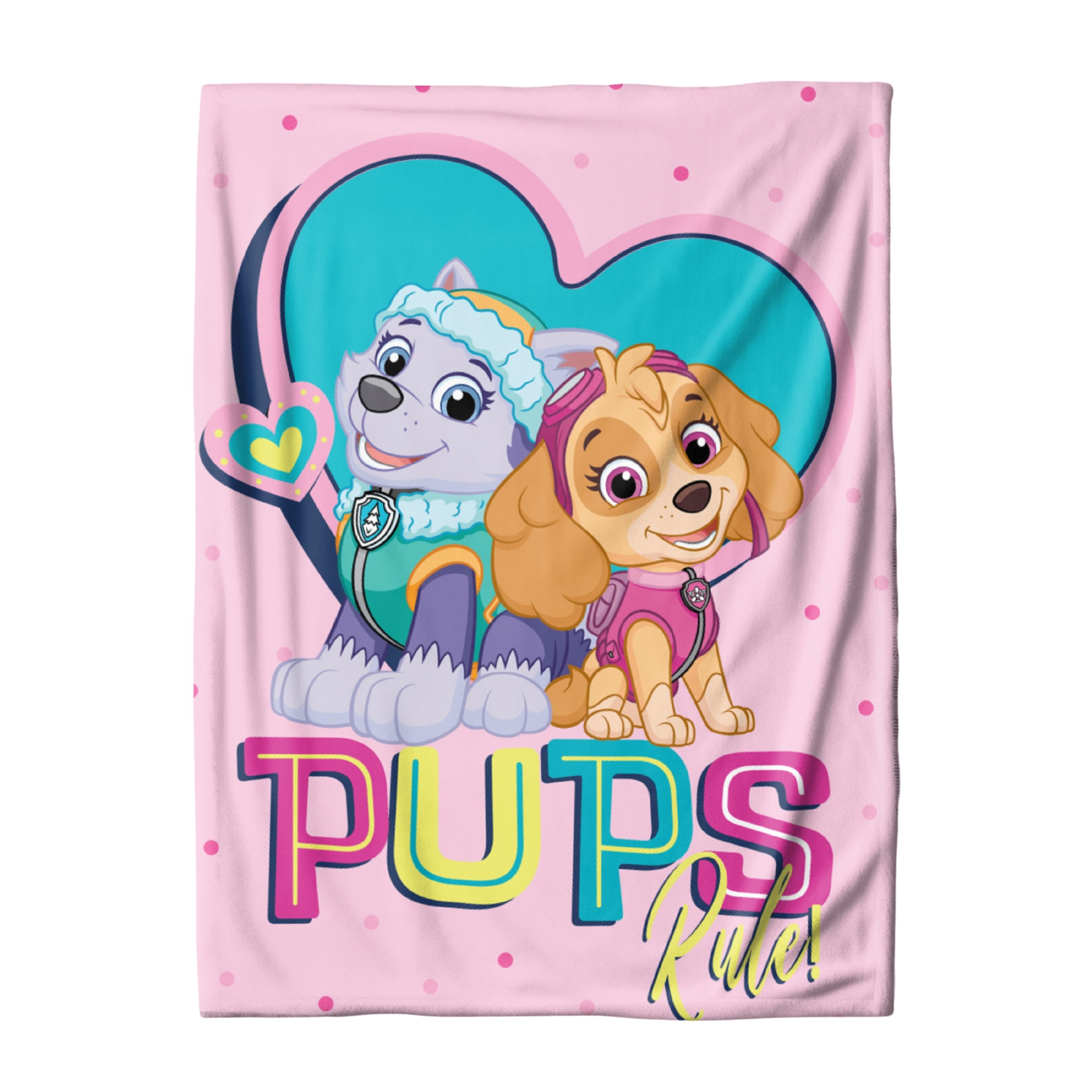 Kinderdecke Paw Patrol 130x170 cm, weich und kuschelig, passend zur Постельное белье, MTOnlinehandel, das perfekte Geschenk für Mädchen, Fleece-Decke in rosa