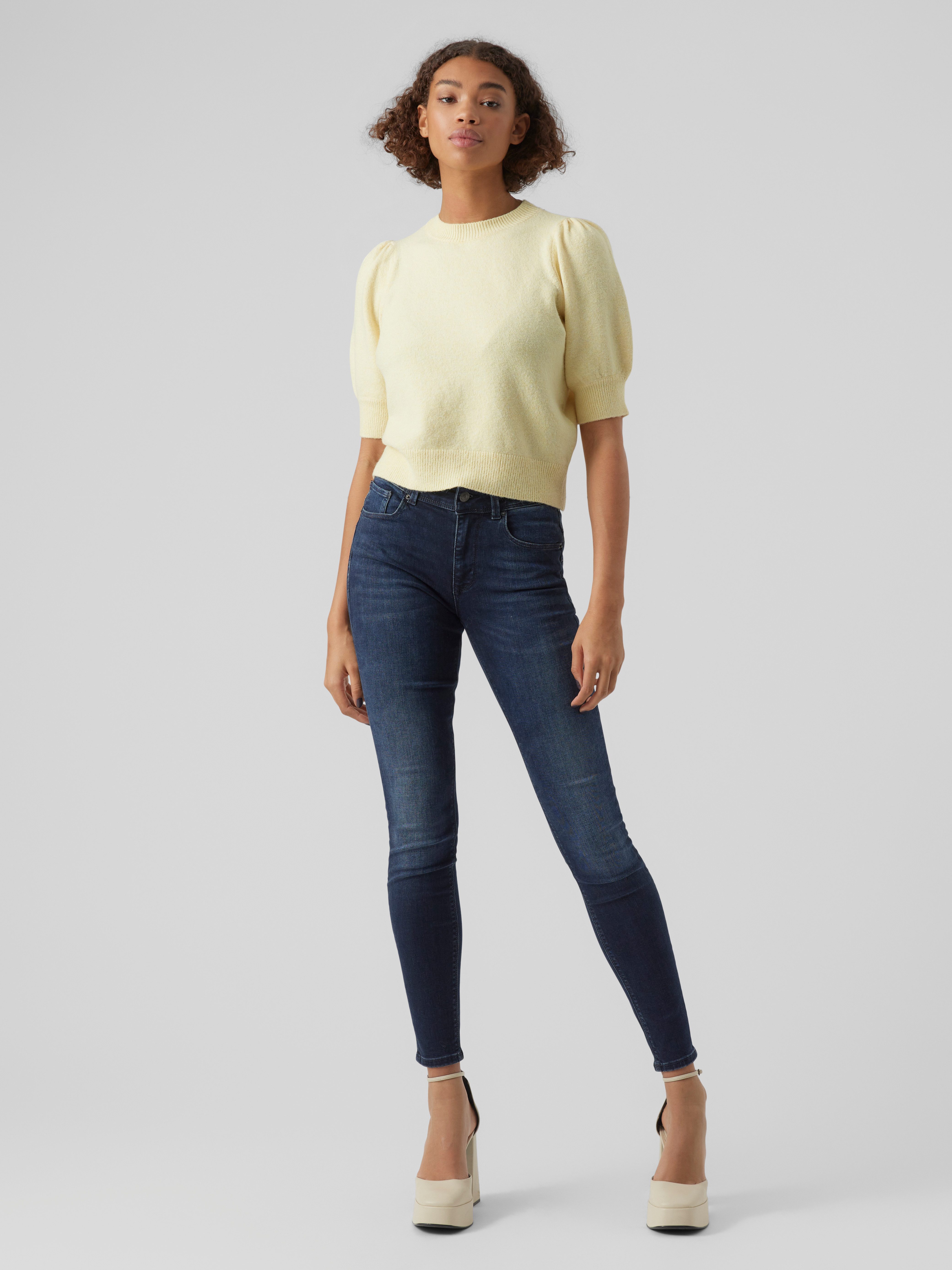 Vero Moda Rundhalspullover VMDOFFY 2/4 O-NECK PULLOVER GA NOOS Materialmix, regular fit