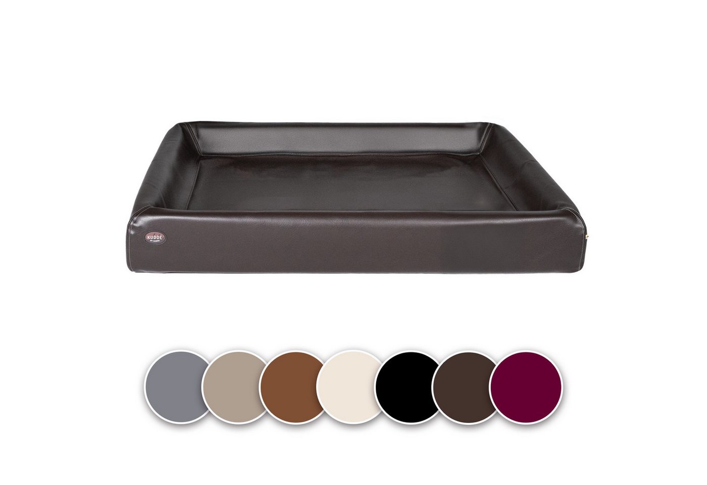 SABRO Hundekorb KUDDE Orthopädisch - Waschbar & Wasserabweisend - Ergonomisch aus, Kunstleder, Premium Hundebett mit wechselbarem Bezug für jede Hundegröße