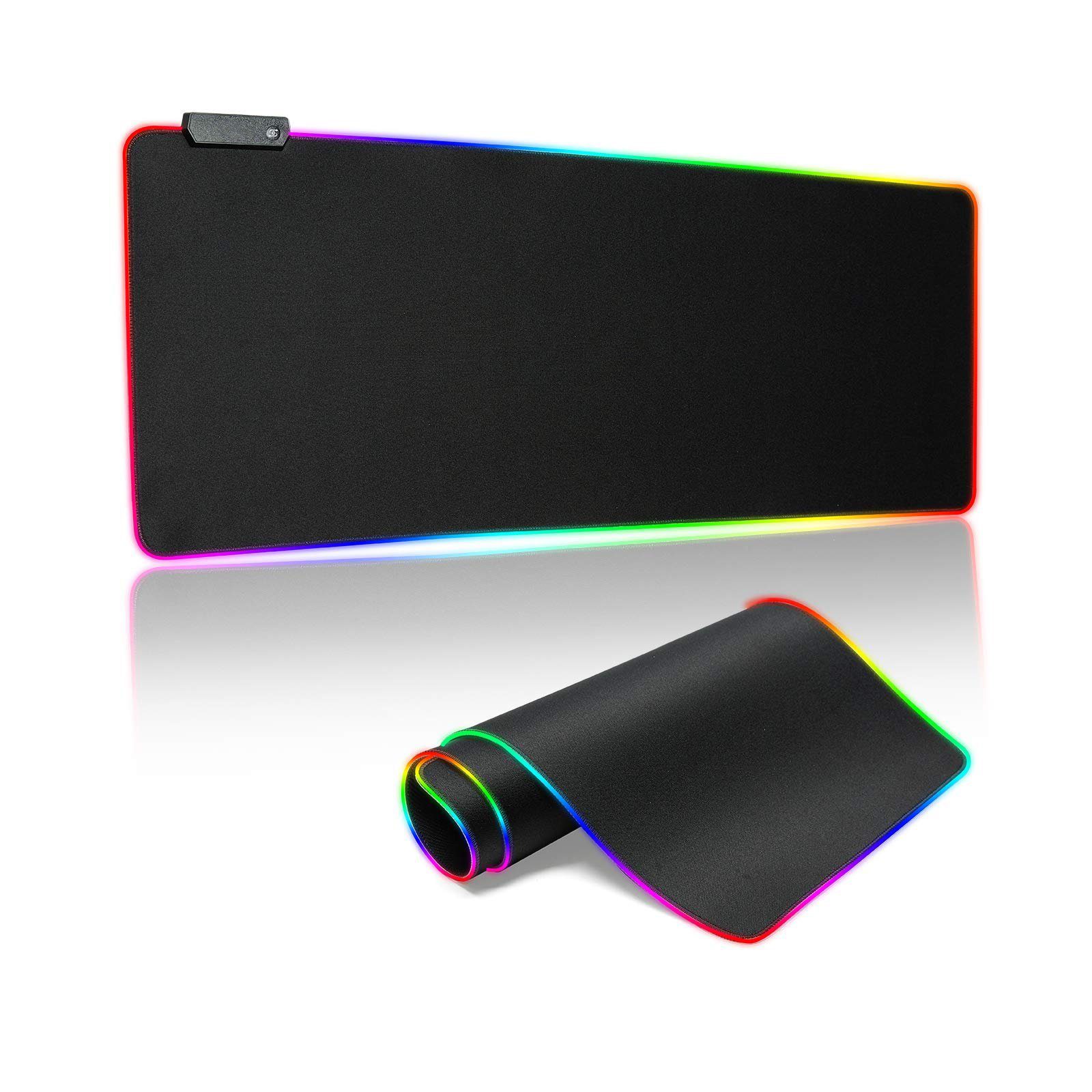 LED XXL Bunte Gaming Mauspad RGB Mauspad Tastatur Schreibtisch Anti Rutsch  Matte