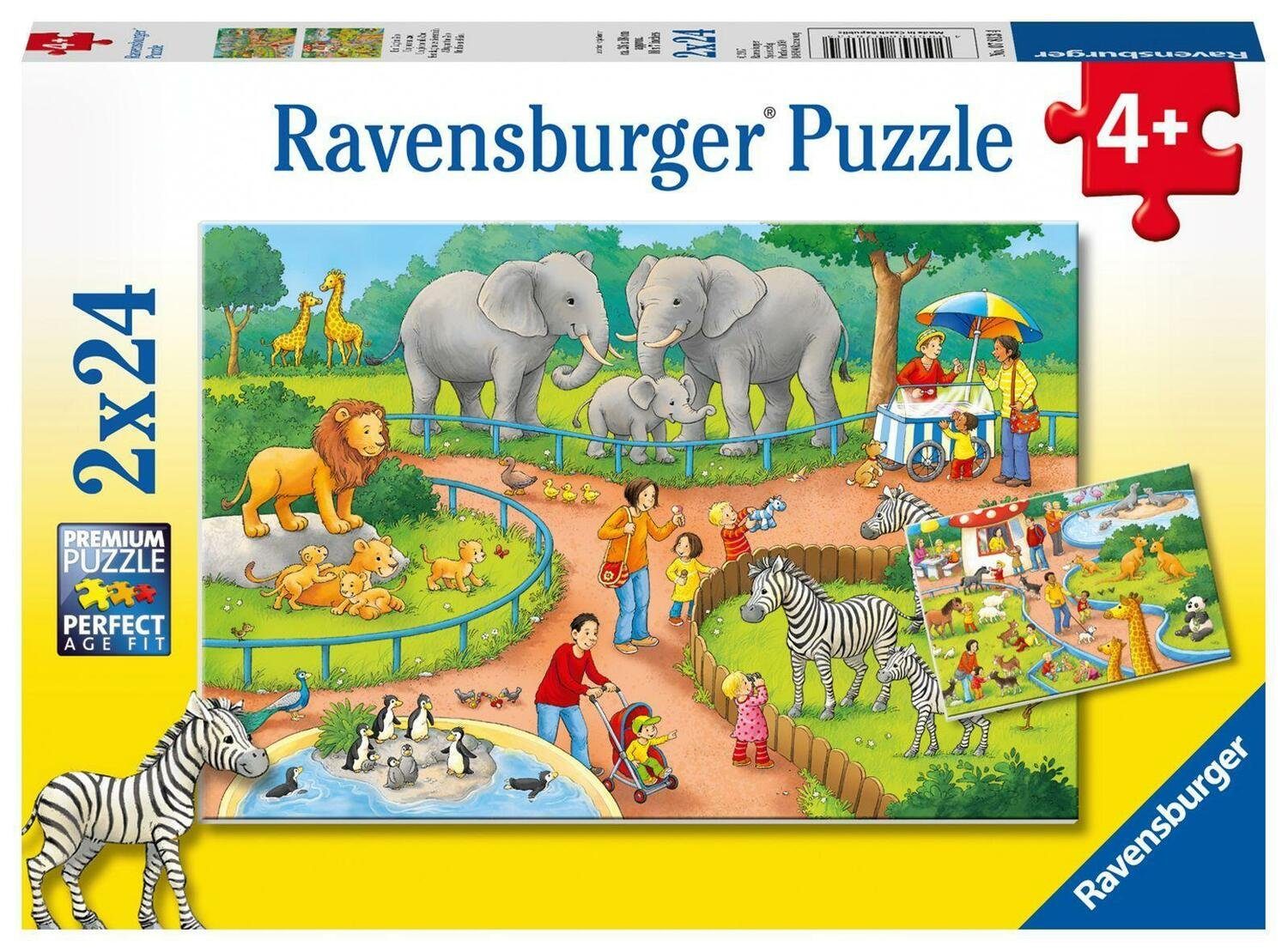 Ravensburger Puzzle Ein Tag im Teile, x Zoo. Kinderpuzzle 2 24 24 Puzzleteile