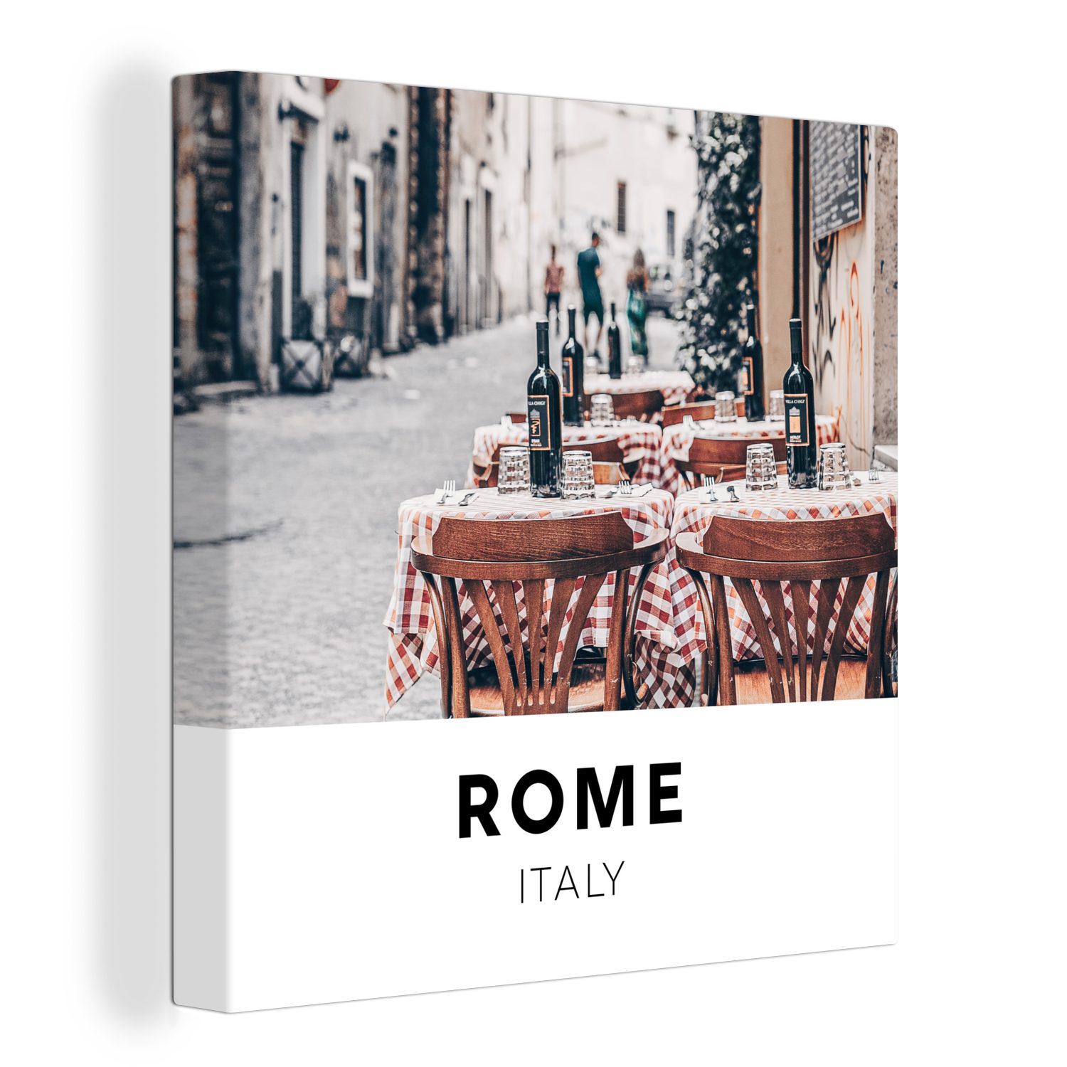 OneMillionCanvasses® Leinwandbild Italien - Rom - Restaurant, (1 St), Leinwand Bilder für Wohnzimmer Schlafzimmer
