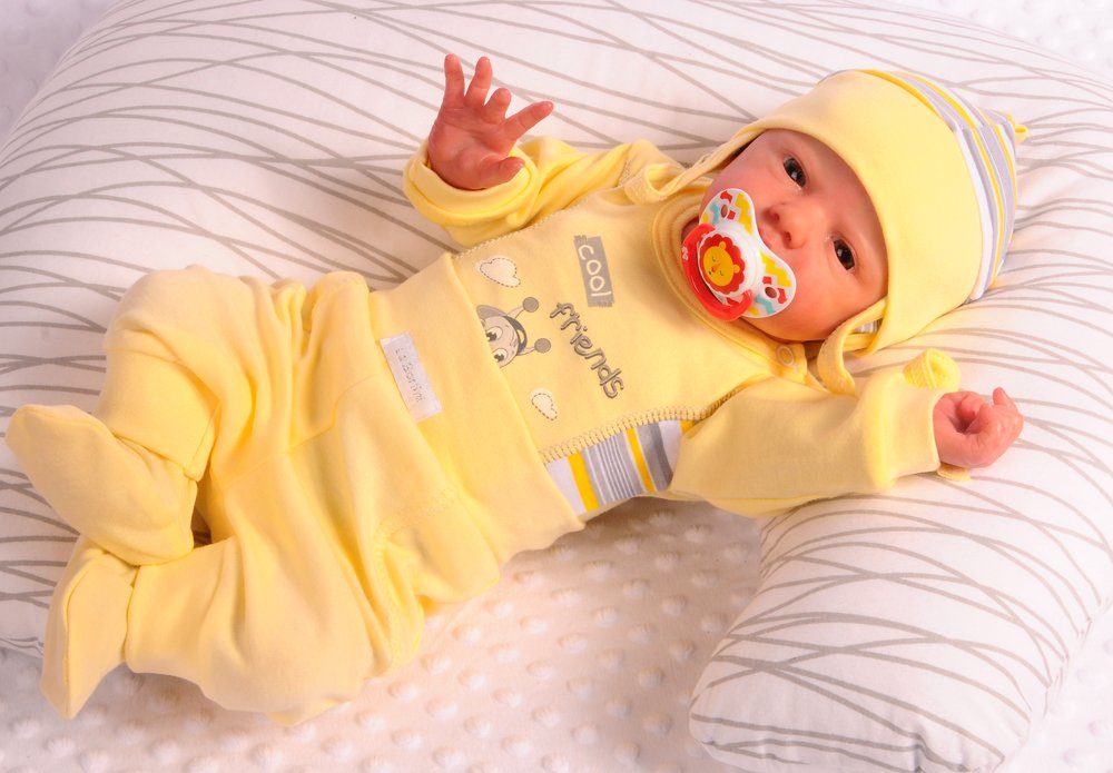 La Bortini Body & Hose Body Hose Mütze Set Baby Anzug für Frühchen und Neugeborene 44 50