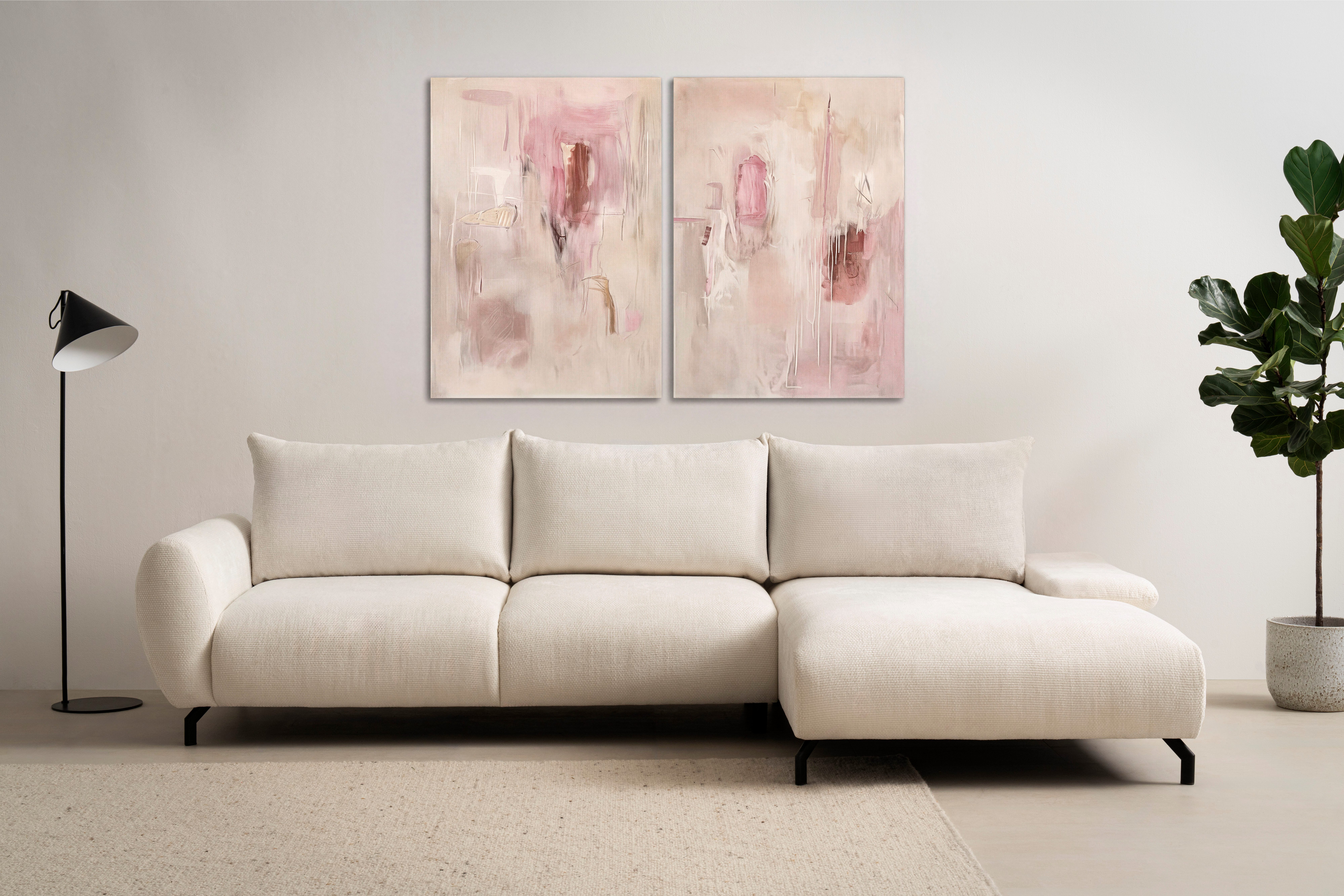 OTTO home Ecksofa KELLIE, L-Form, 315 cm, verstellbare Armlehne, Metallfüße, wahlweise Recamiere links o. rechts, Chenille-Stoff, hoher Sitzkomfort