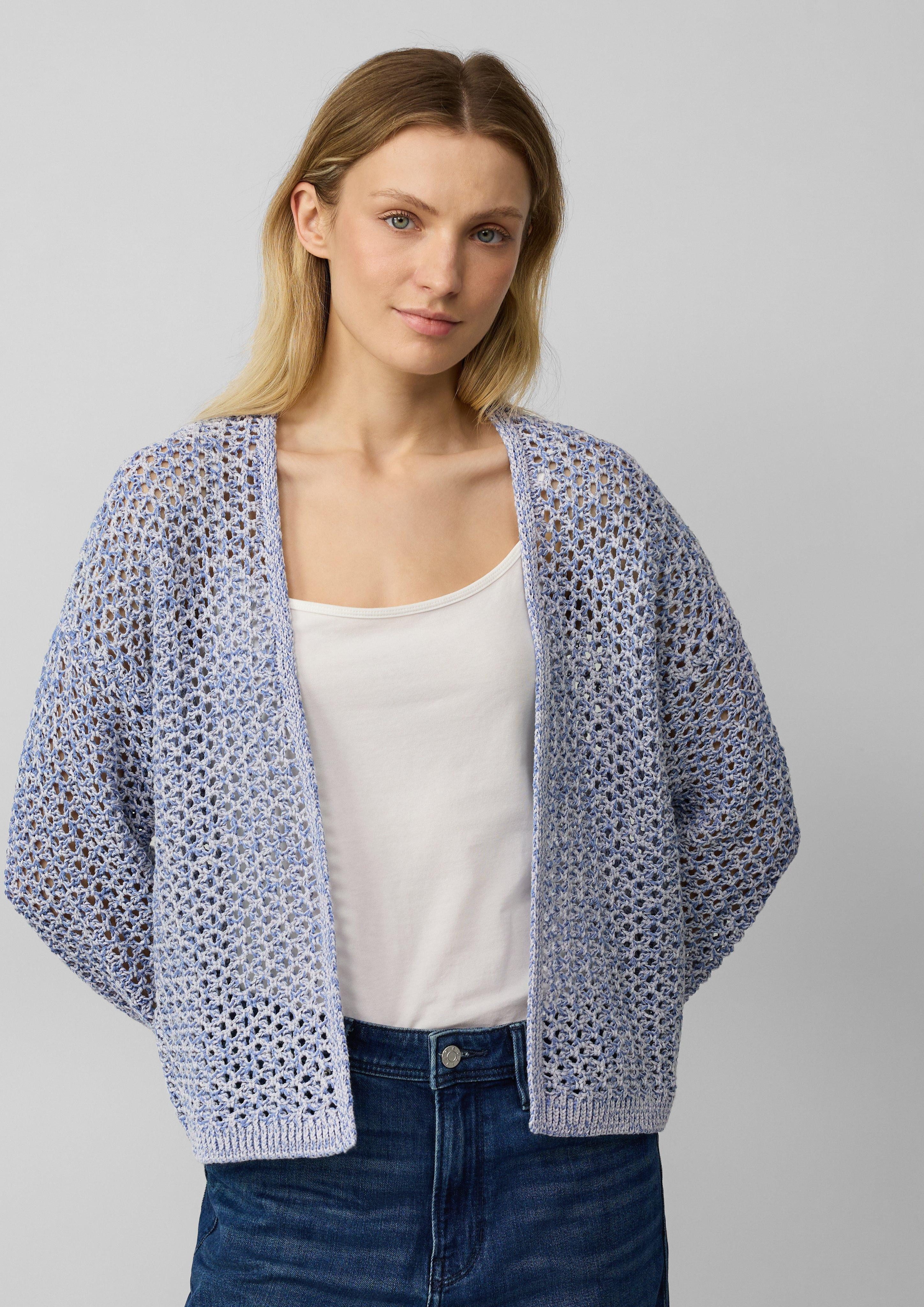 s.Oliver Strickjacke Ajour-Strickcardigan aus Baumwollmix günstig online kaufen