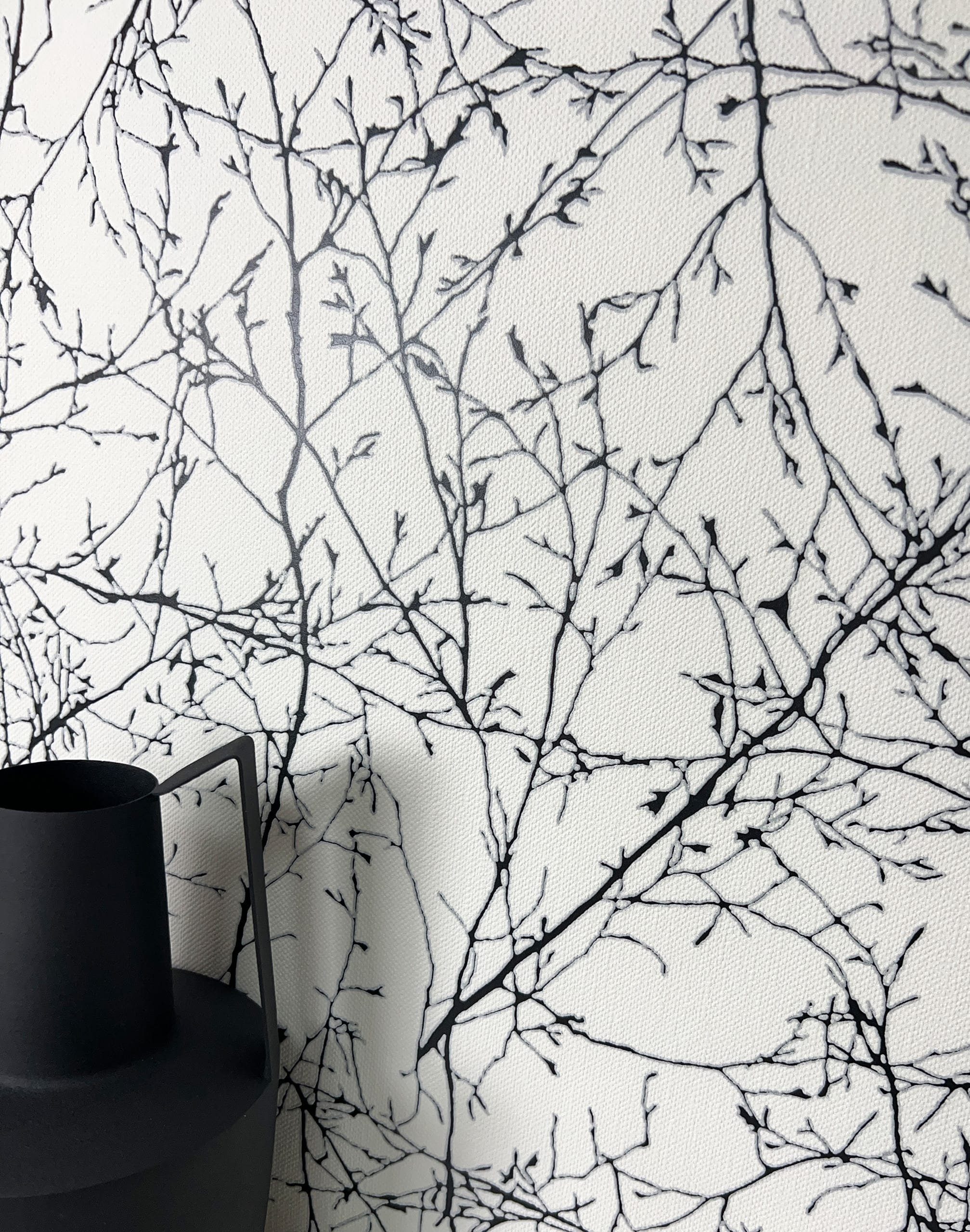 Newroom Vliestapete, Weiß Tapete Floral Äste günstig online kaufen