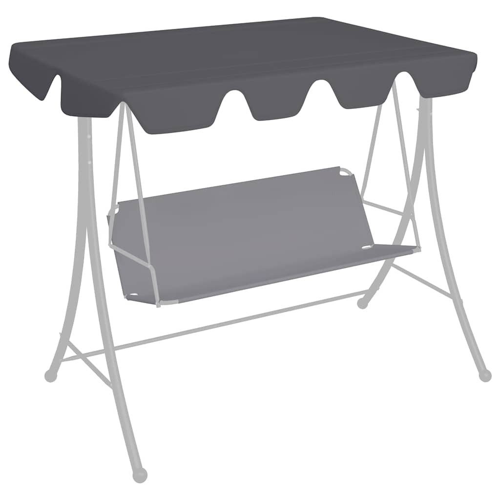 vidaXL Pavillon-Ersatzdach Ersatzdach für Hollywoodschaukel Anthrazit 150/130x105/70 cm, 210 x 146 cm