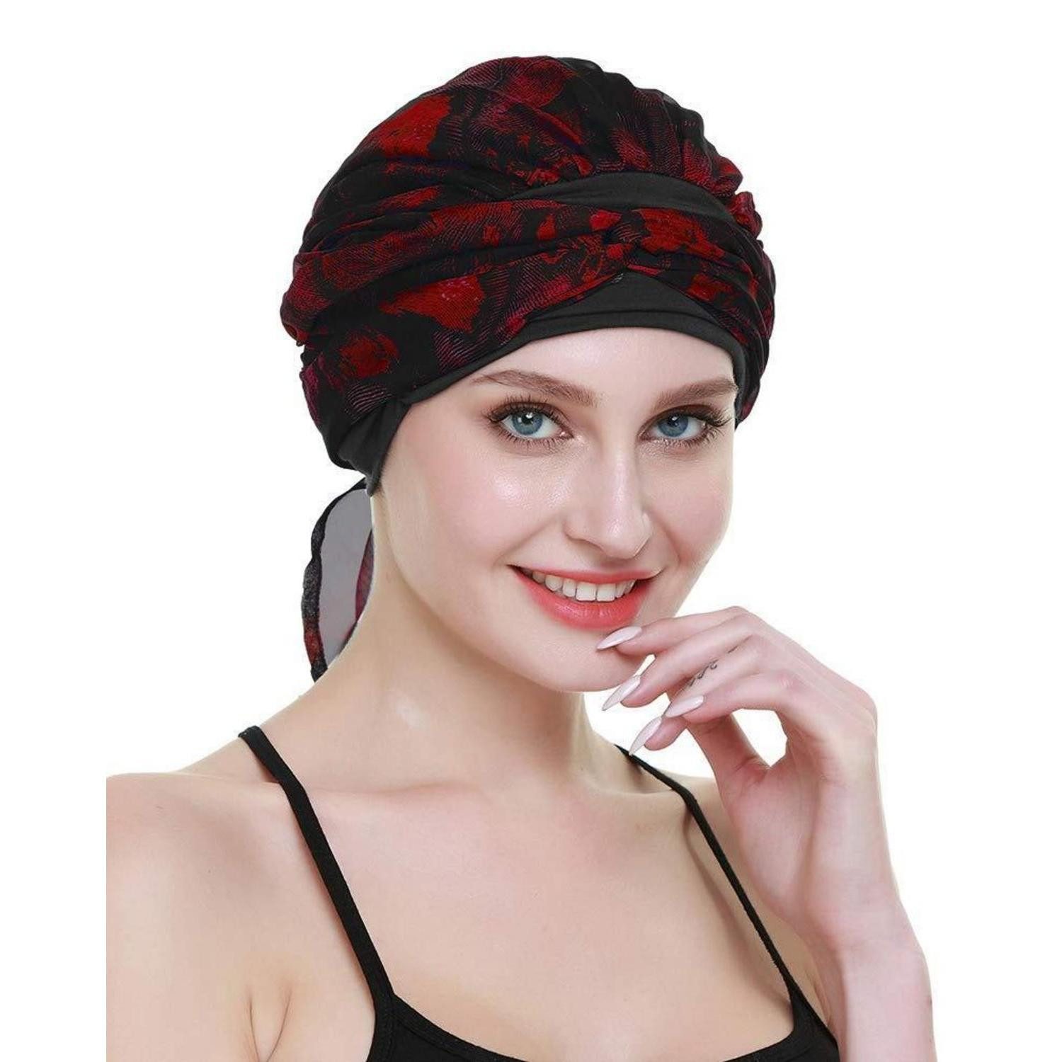 LuxusKollektion Turban Kopftuch Chemo Bambus Viscose Rot Phoenix, (1-St)