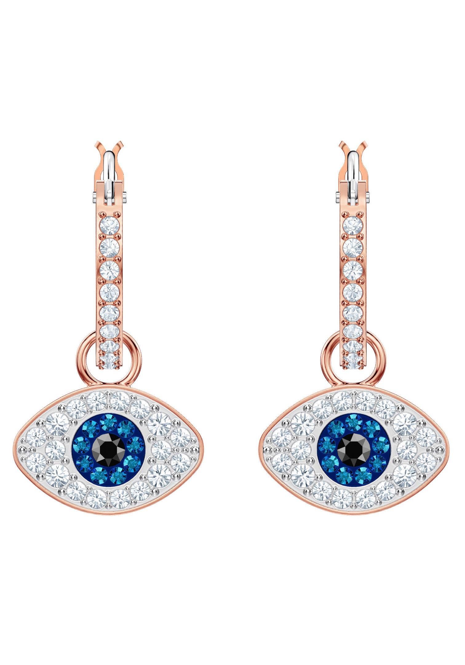 Swarovski Paar Серьги-кольца Symbolica Böser Blick magisches Auge, mit Swarovski® Kristall, Einhänger abnehmbar