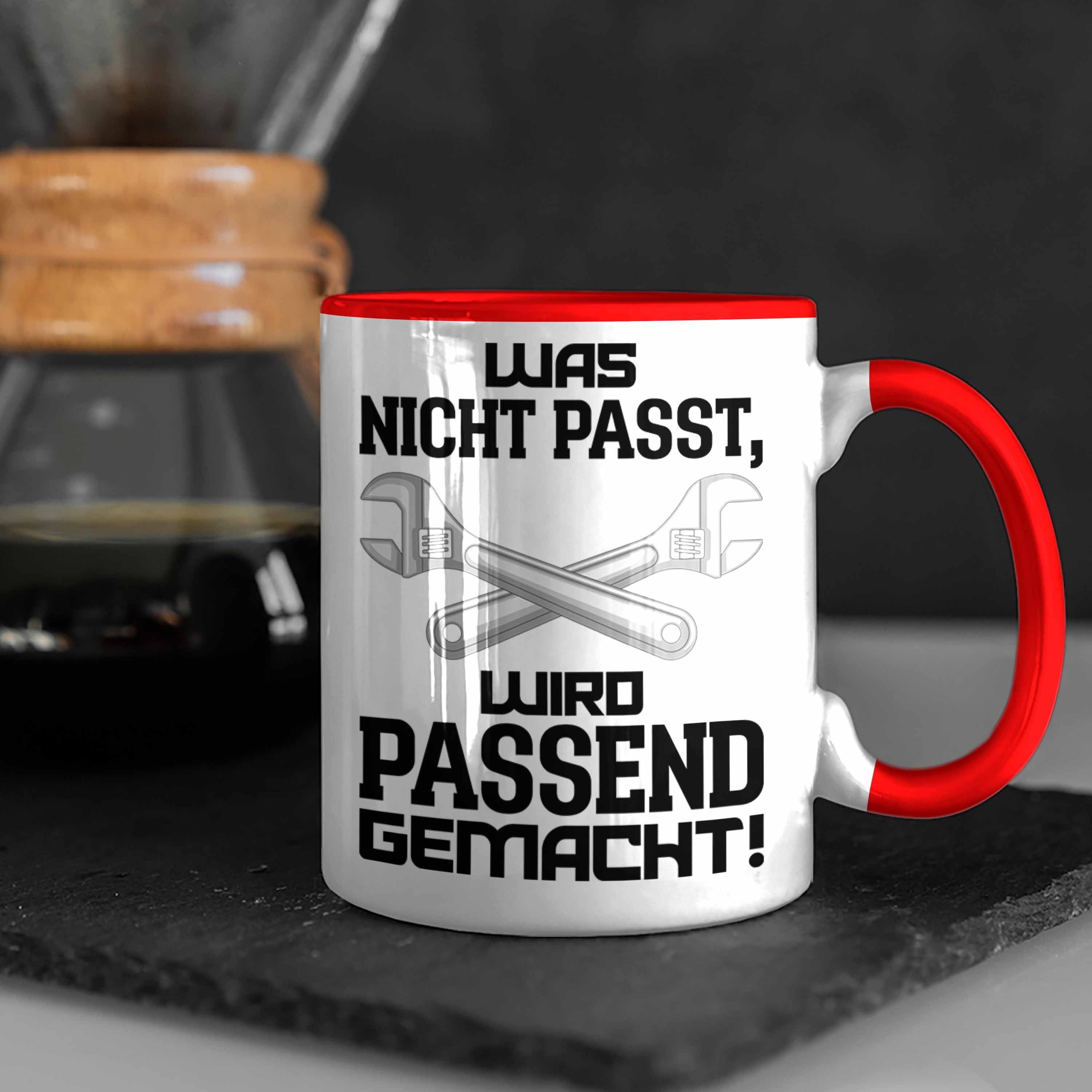 Mechatroniker Rot Trendation Handwerk - Tasse für Spruch Mechaniker Handwerker Tasse Trendation KFZ mit Kaffeebecher Geschenke