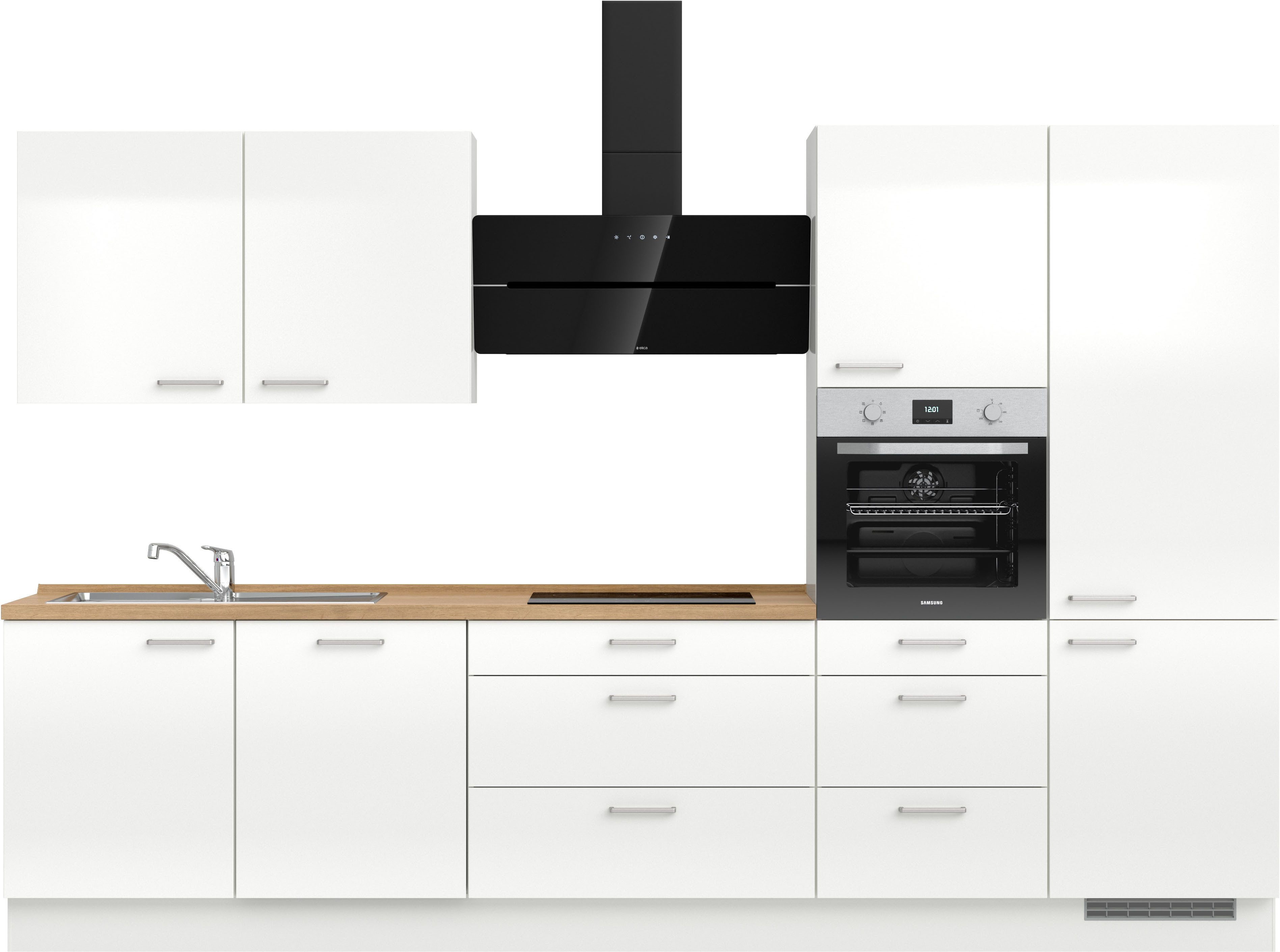 nobilia® Küchenzeile "Flash II", NEU: individuell anpassbar mit gratis Profi-Beratung, vormontiert, Breite 330 cm, Ausrichtung wählbar, wahlw. mit E-Geräten