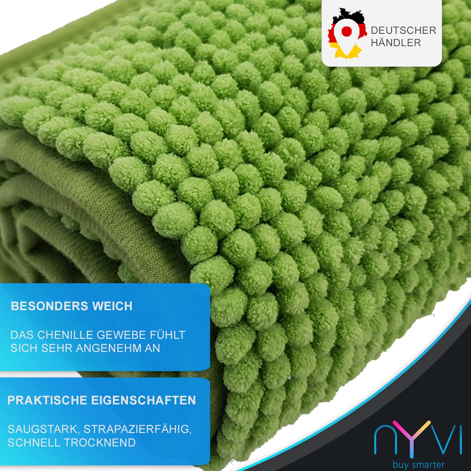 NYVI Badematte WC Vorleger NYVISpa Chenille Badvorleger, Höhe 20 mm, Polyes günstig online kaufen