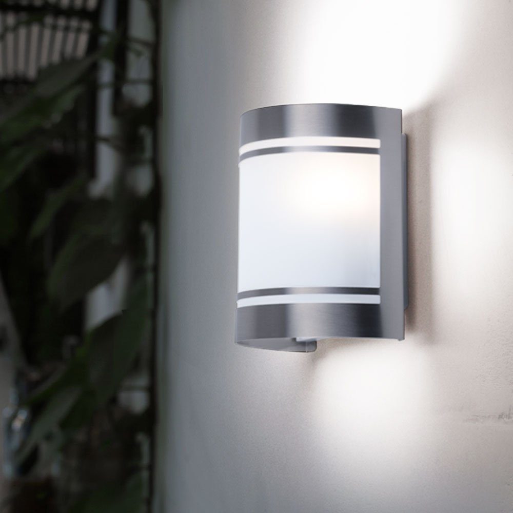 Außen-Wandleuchte, smartwares Edelstahl Wandlampe inklusive, nicht silber Außenlampe Leuchtmittel Haustürleuchte Fassadenlampe