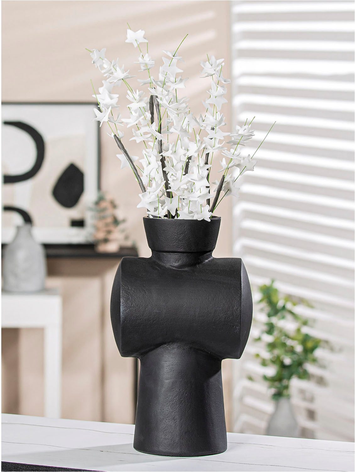 Casablanca by Gilde Dekovase Vase Train, Höhe ca. 32 cm, aus Aluminium, nicht wasserdicht (1 St), Vasenöffnung ca. 9 cm, nur für Dekozwecke geeignet