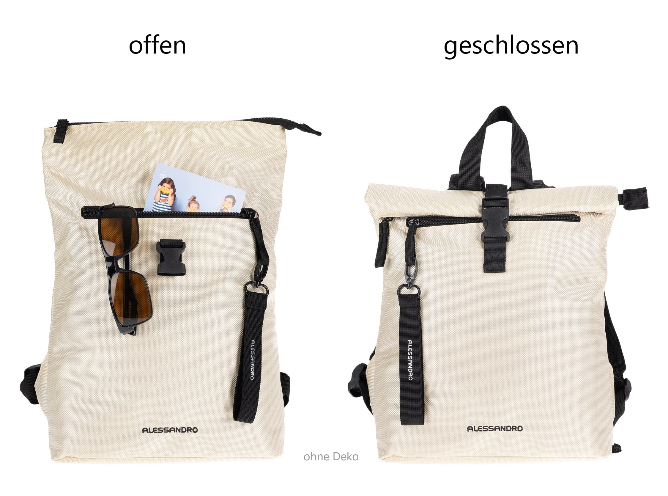 Alessandro Salvatore Cityrucksack Rucksack Damen Damenrucksack Handtasche, kleiner Freizeitrucksack Tasche Geheimfach Mila 4293 + Schlüsselbörse