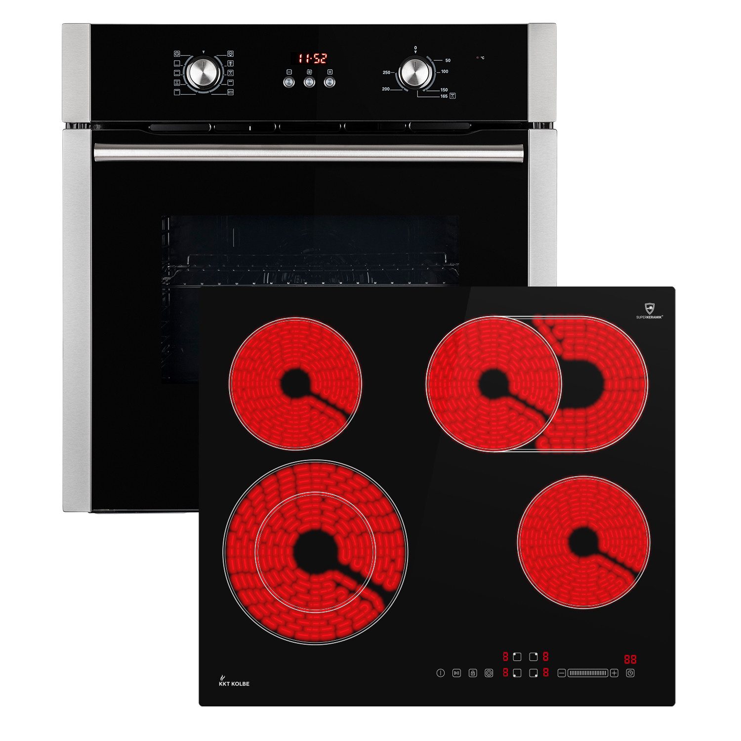 KKT KOLBE Backofen-Set Backofen und Kochfeld SET8805CH59RL, Herdset / Heißluft / Einbauherd / Einbaubackofen / Dualzone
