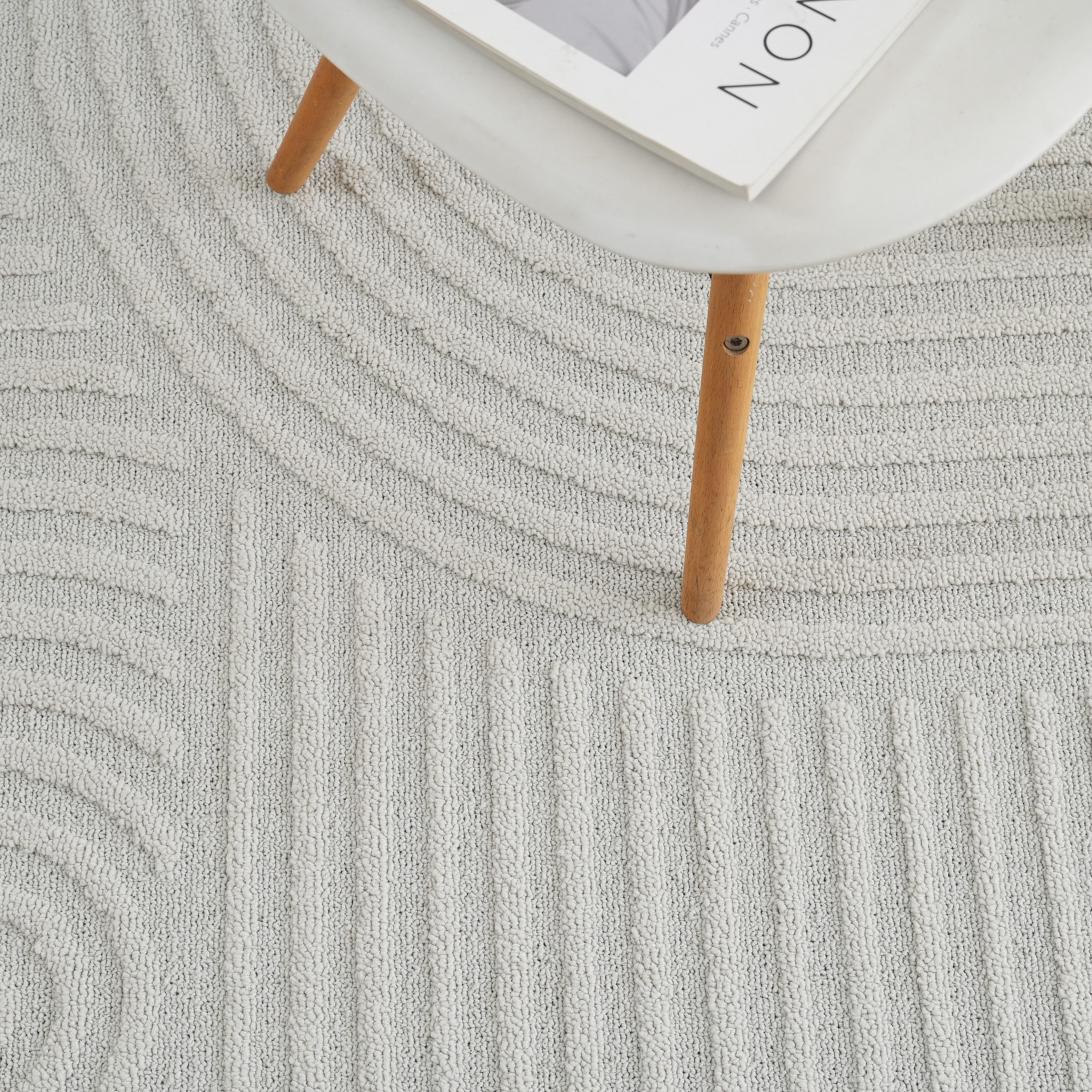 OTTO home Teppich Jola Hoch-Tief-Design, Scandi-Look, Zen, rechteckig, Höhe: 10 mm, Boho, Modern, 3D, Wohnzimmer, Schlafzimmer, wasserabweisend – Bild 5 von 5