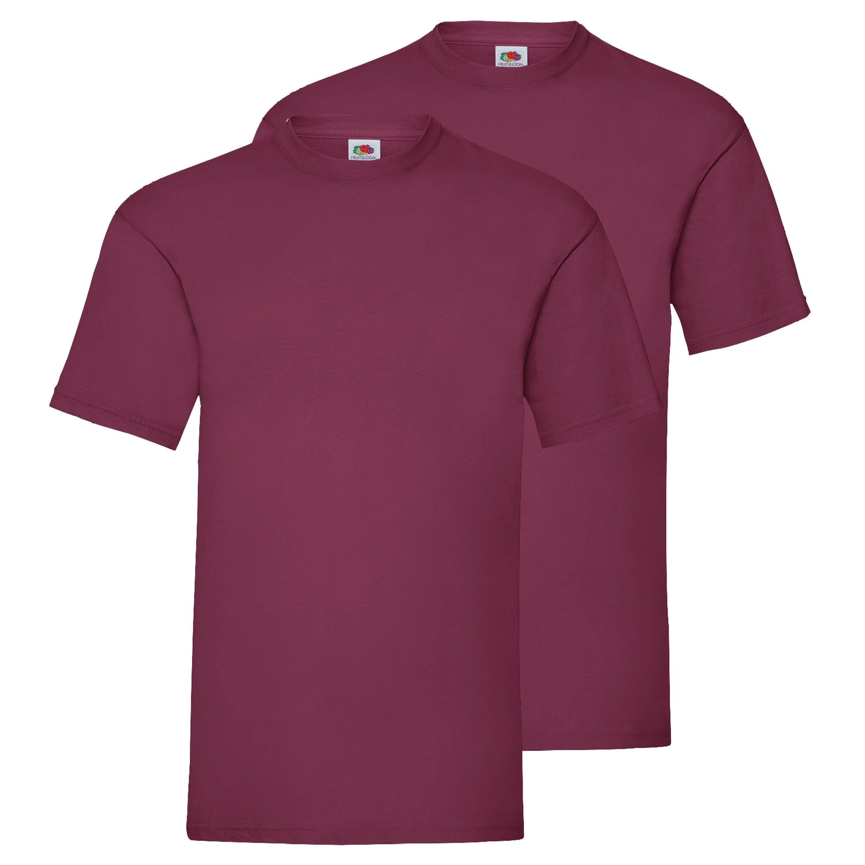 Fruit of the Loom Rundhalsshirt burgund Valueweight T-Shirt