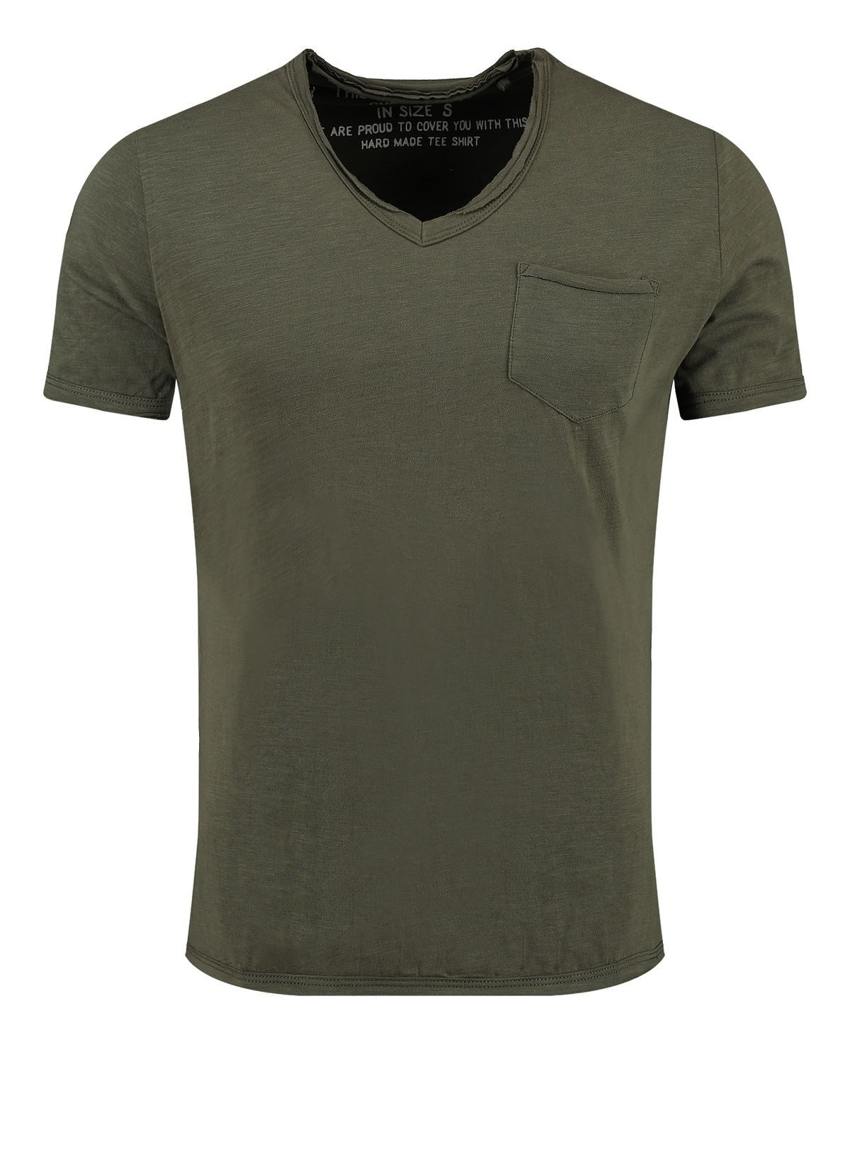 Key Largo T-Shirt Water vintage Look uni Basic MT00780 V-Ausschnitt unifarben kurzarm slim fit