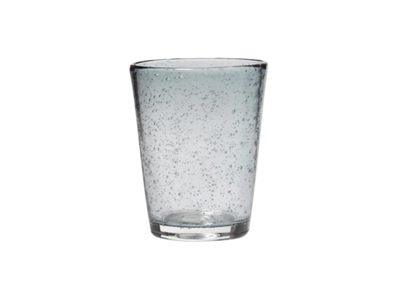 Broste Copenhagen Glas Trinkglas BUBBLE grau 0,25 l, Mundgeblasenes Glas mit Blasen, Bubble Glas