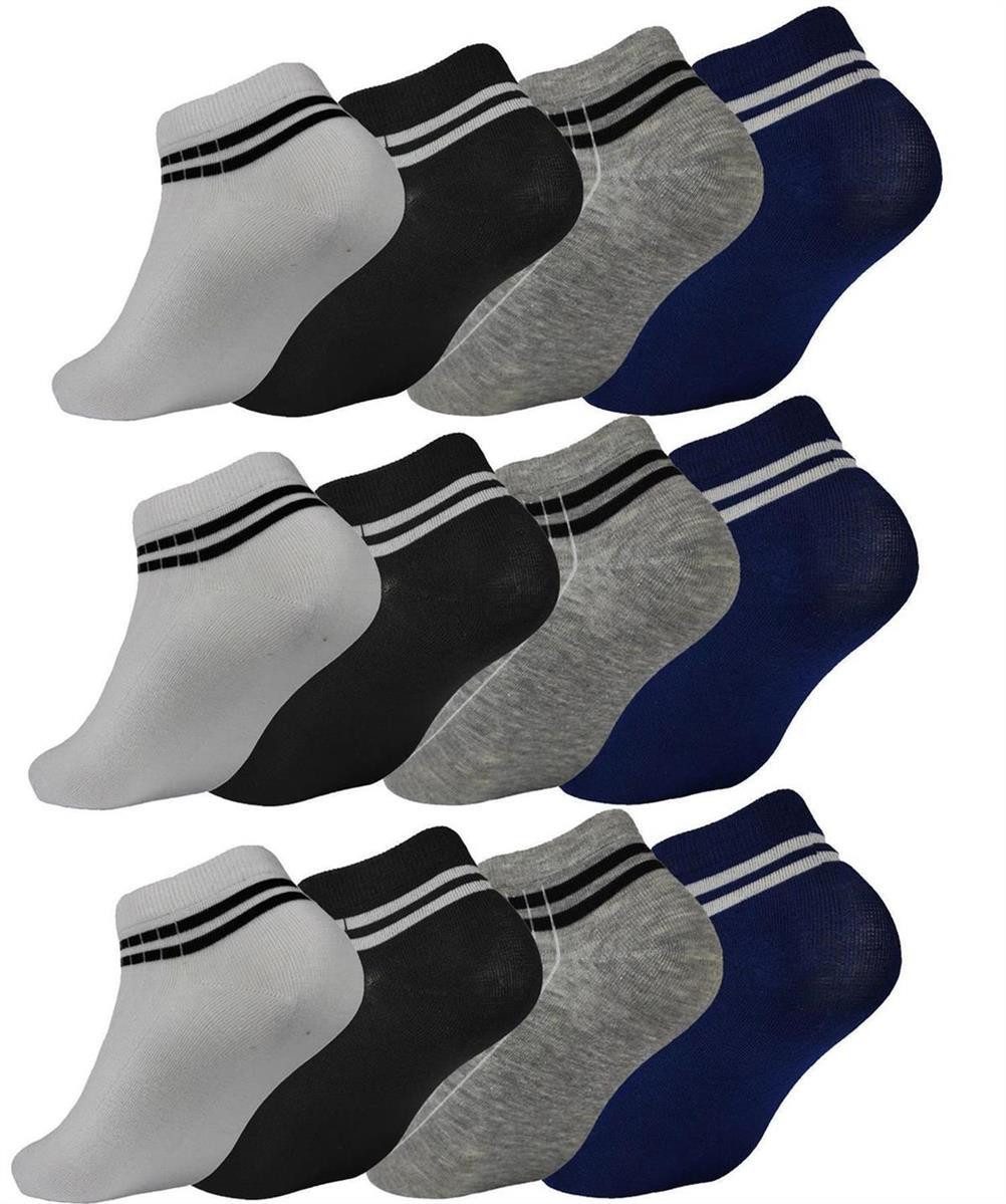Sneakersocken 12 Paar Damen Sneaker Socken mit Muster Baumwolle, 35-38 39-42