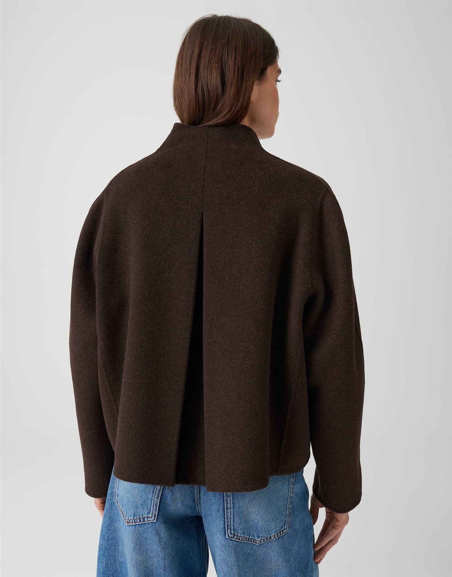 OPUS Wolljacke Jacke aus doppellagige Wollqualität Regular Fit Paspeltaschen vorne