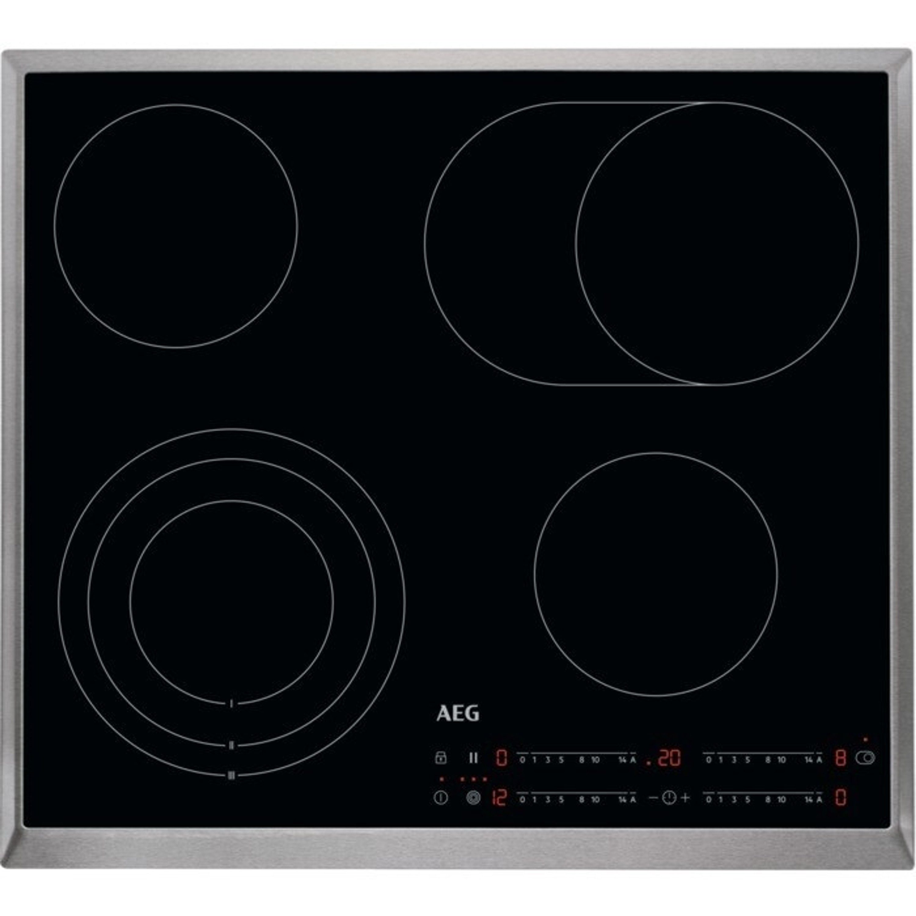 AEG Elektro-Kochfeld von SCHOTT CERAN® HRB64470XB HRB64470XB, Pause-Funktion, Öko-Timer, Kindersicherung, Verriegelungsfunktion