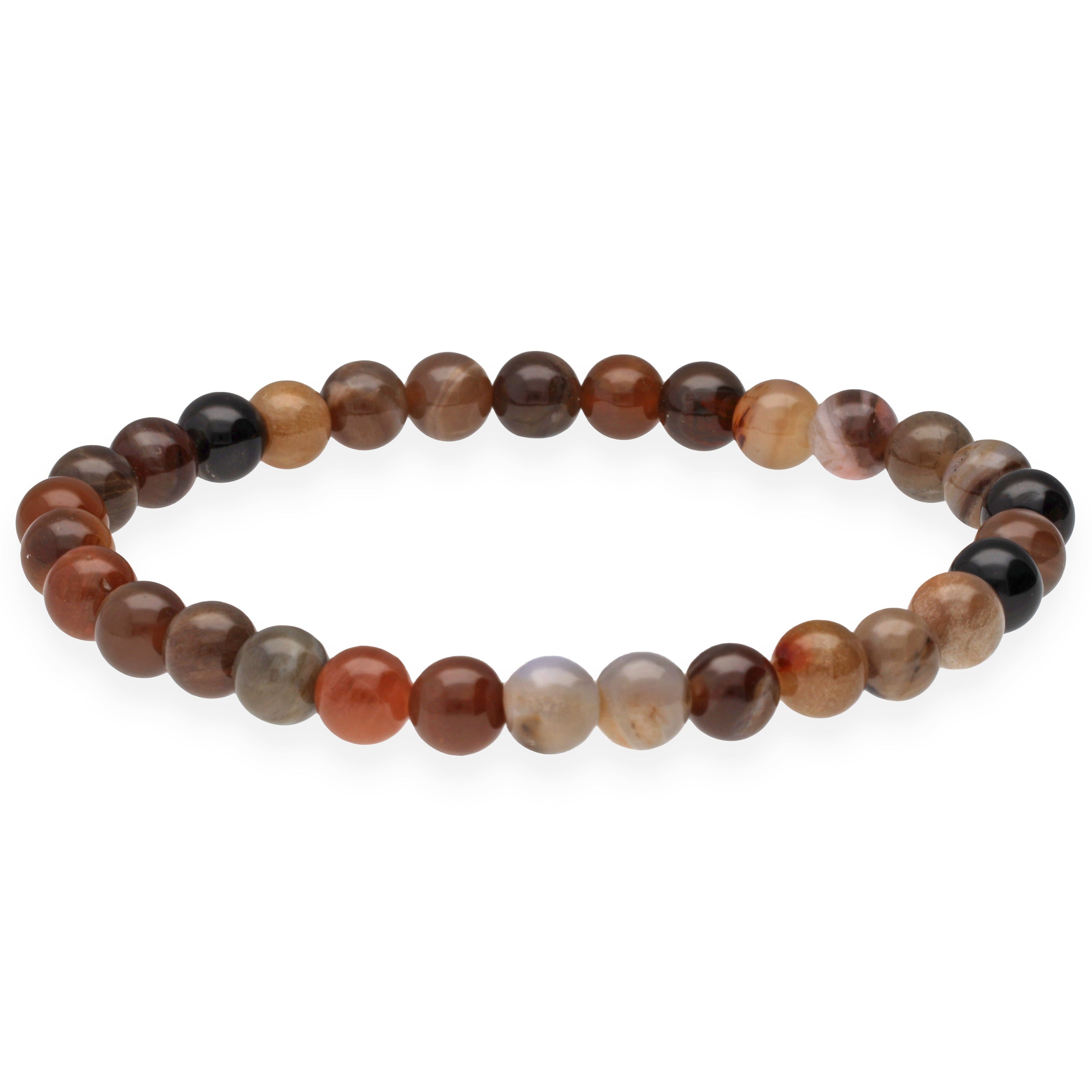Lebensquelle Plus Armband Versteinertes Holz Kugelarmband, 6 mm