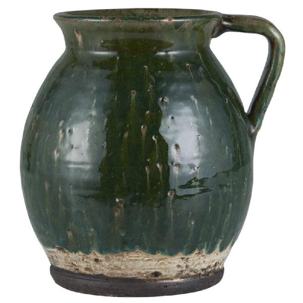 Ib Laursen Dekovase Ib Laursen Vase mit Henkel Avignon Rustikal Grün (19cm)