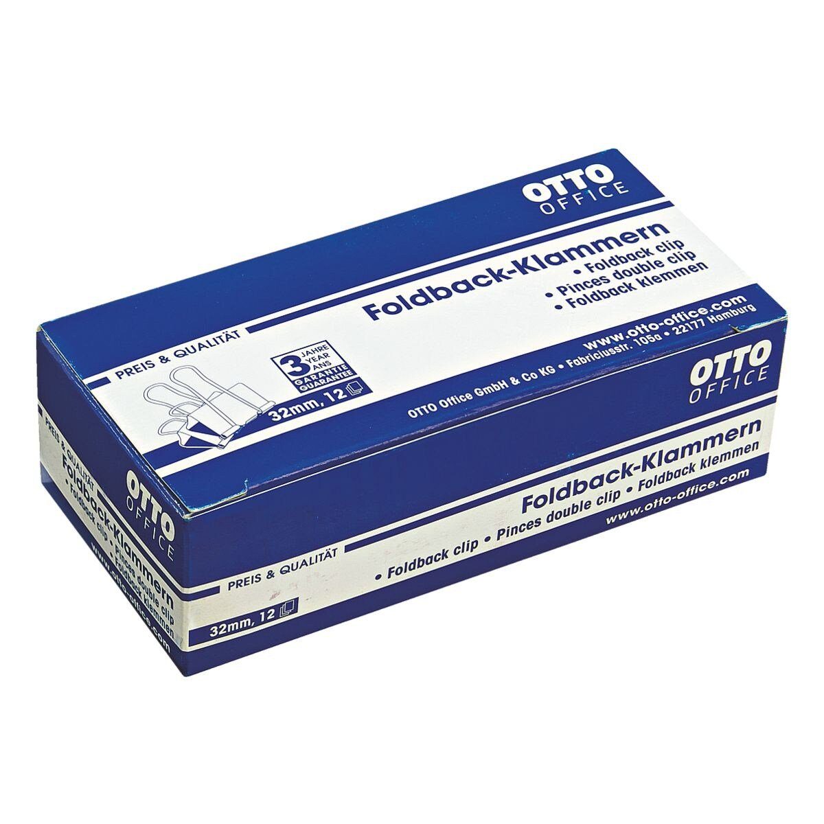 Otto Office Büroklammer, Klemmbreite 32 mm / Klemmstärke 13 mm, 12 Stück