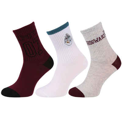 Sarcia.eu Haussocken Harry Potter Lange Damensocken, 3 Paar Warme Socken