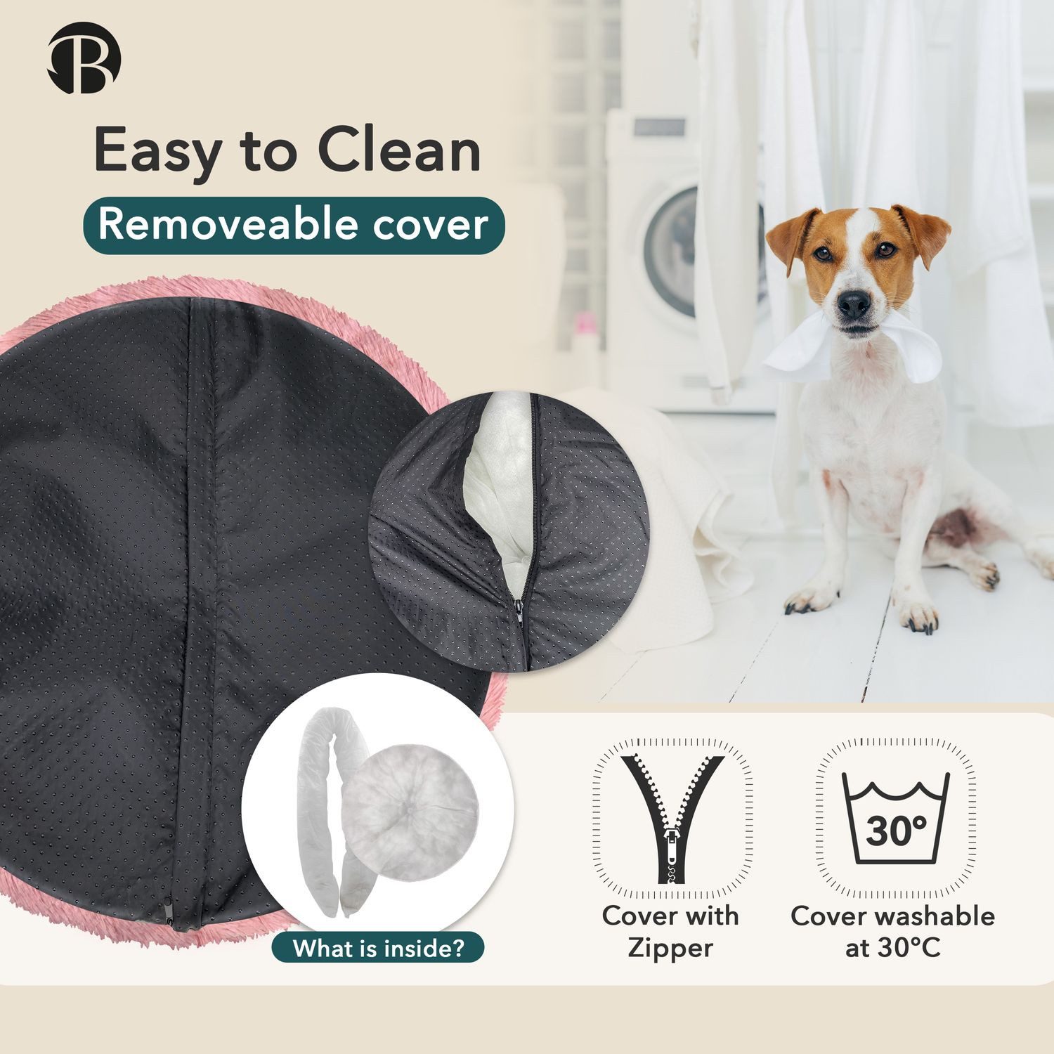 Bluzelle Tierbett Premium Hundebett Hundekissen Donut / Katzenbett Katzenkissen / XXS, Flauschig Kuschelig Weiches Kunstfell, für Kleine Hunde / Hundekorb / Rund Waschbar Plüsch Kissen Tier Bett