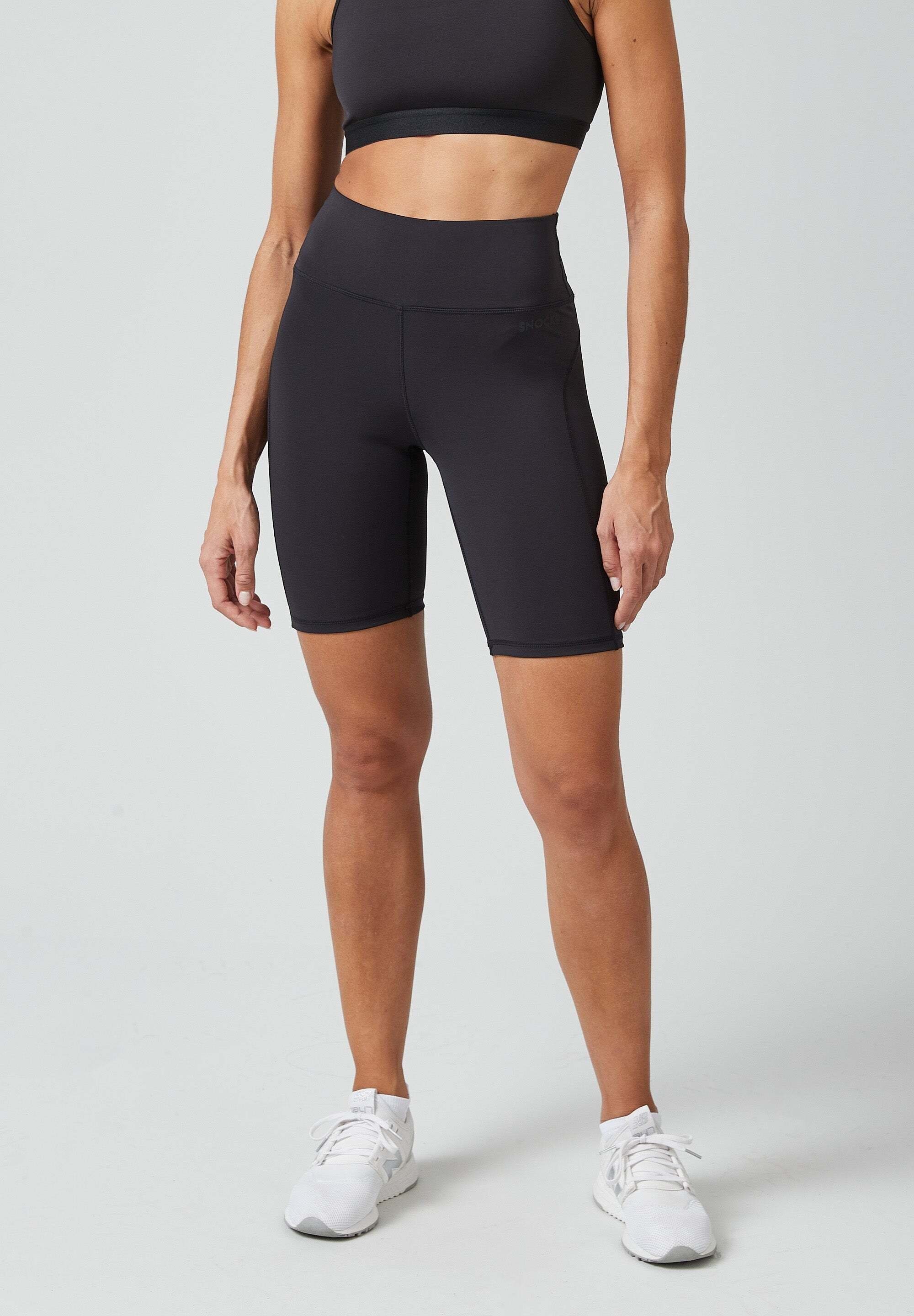 SNOCKS Sporthose High Waist Shorts Damen Trainingsshort Radlerhose (1-tlg)  aus blickdichtem Stretchmaterial, ohne kratzenden Zettel | Fahrradhosen