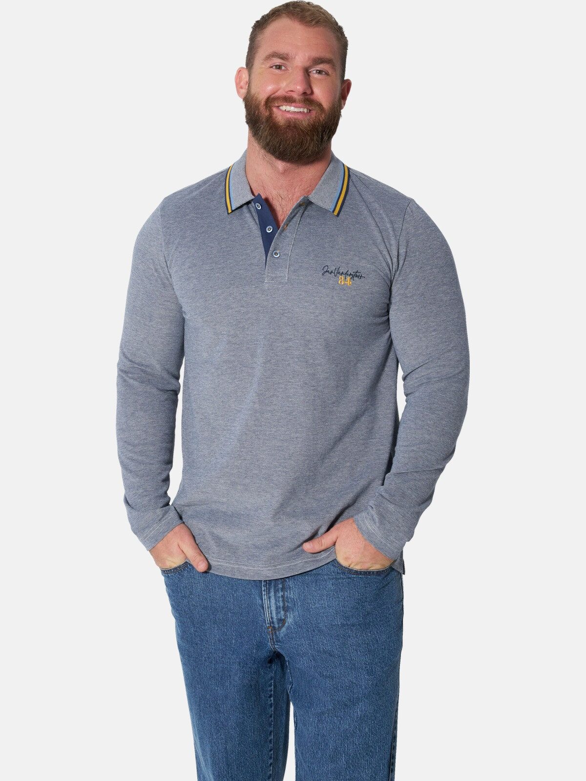 Jan Vanderstorm Langarm-Poloshirt STEY