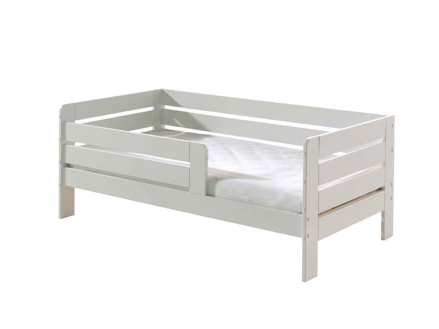 Natur24 Einzelbett Juniorbett 70 x 140 cm MDF Weiß