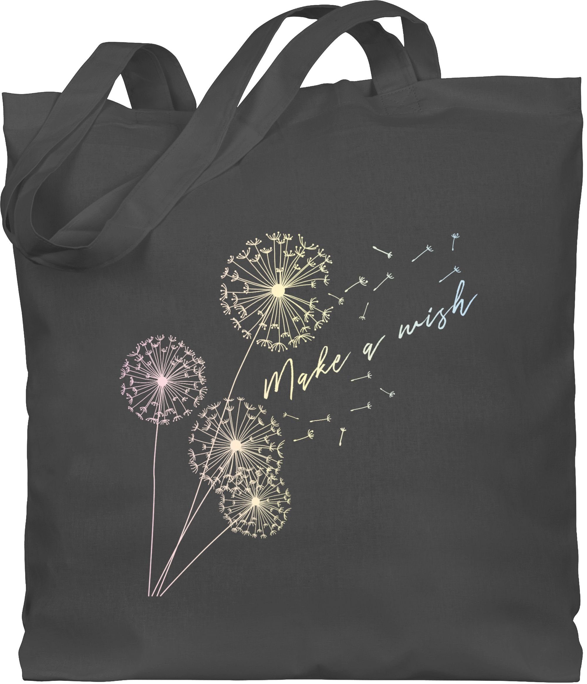 Shirtracer Umhängetasche »Pusteblume Make a wish Bunt Sprüche