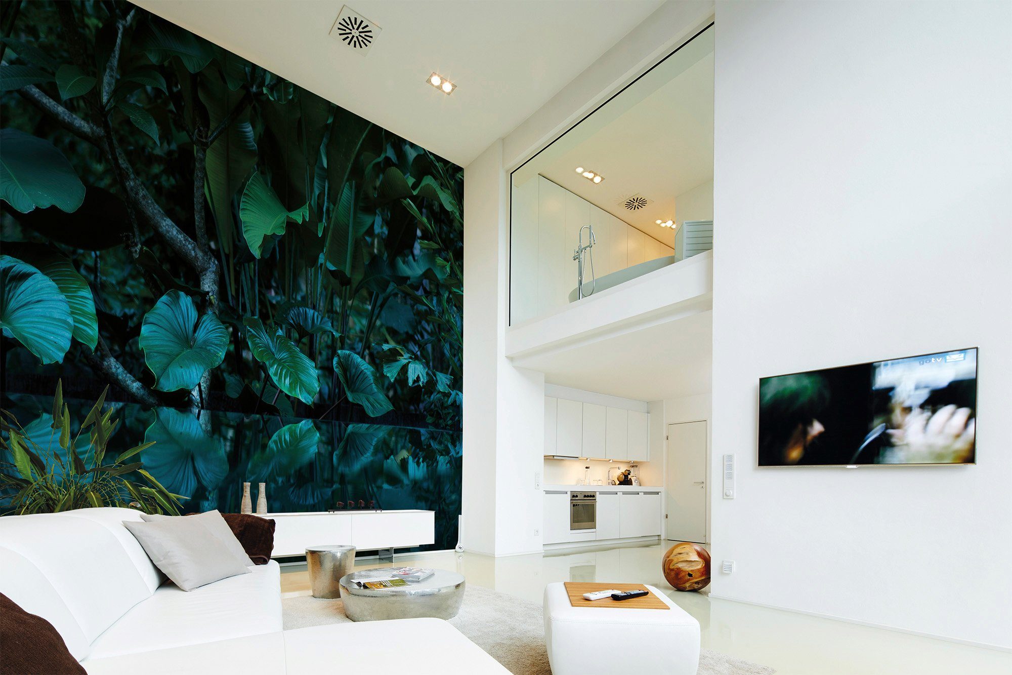glatt, Designwalls Vlies, St), Tropical, living Schräge, (5 walls Decke Fototapete Wand,