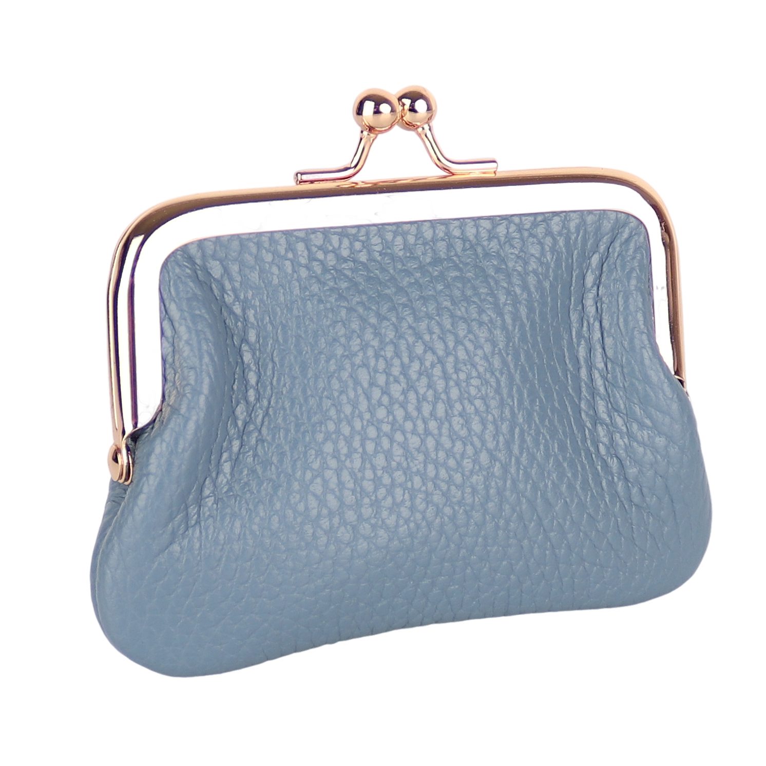 MIRROSI Mini Geldbörse Kleines Mittelgroßes Portemonnaie MADE IN ITALY Echtleder (11x7,5x2cm BxHxT), (Goldfarbene Klippverschluss-Knipsbörse), viele tolle Trendfarben zur Auswahl