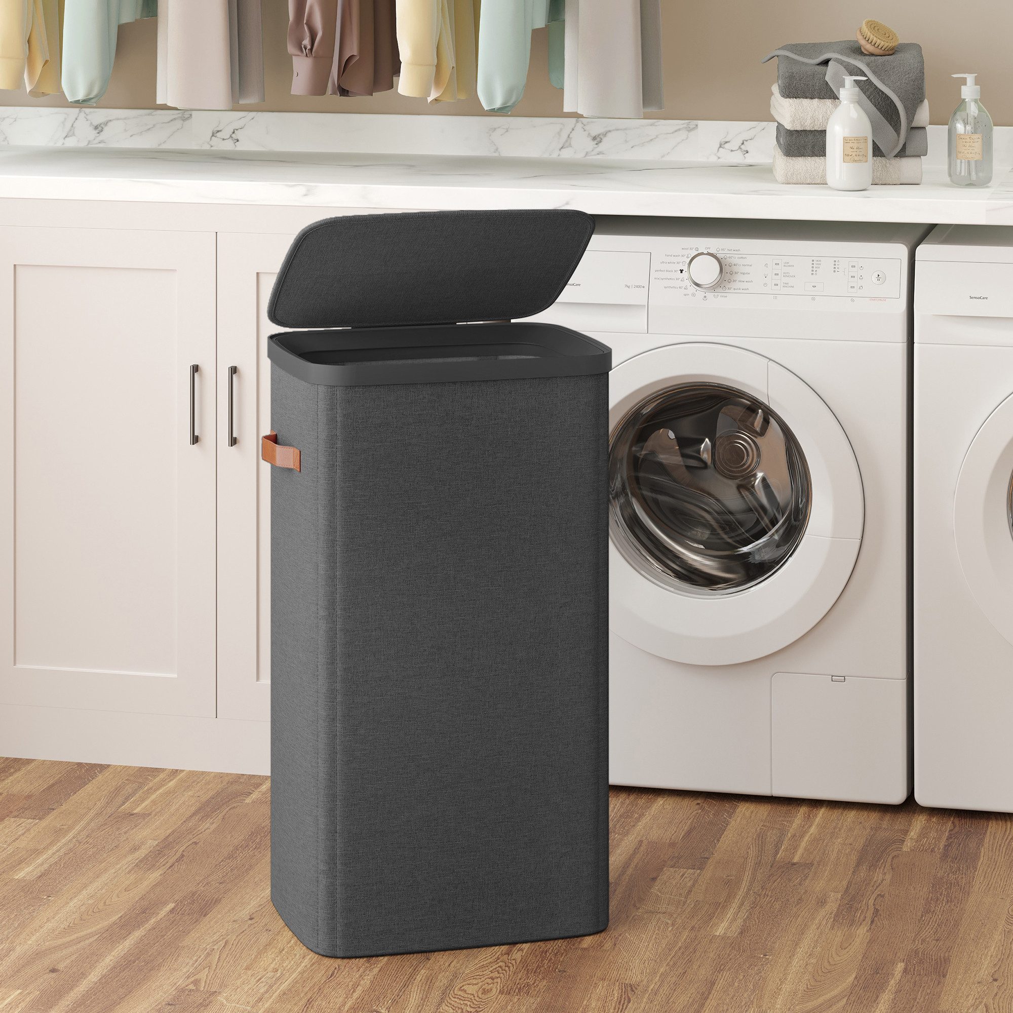 SONGMICS Wäschekorb, 100/170/190 L Wäschesammler 1/2/3 Fächer, Wäschetonne günstig online kaufen