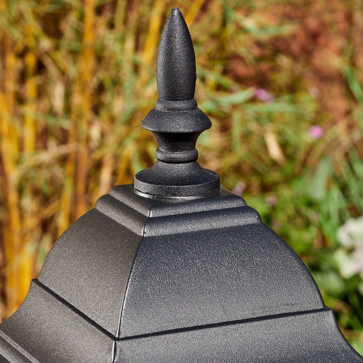 hofstein Pollerleuchte Wegeleuchte aus Metall/Glas in Schwarz/Klar, ohne Leuchtmittel, Außenleuchte, Gartenbeleuchtung IP44, 1x E27, ohne Leuchtmittel