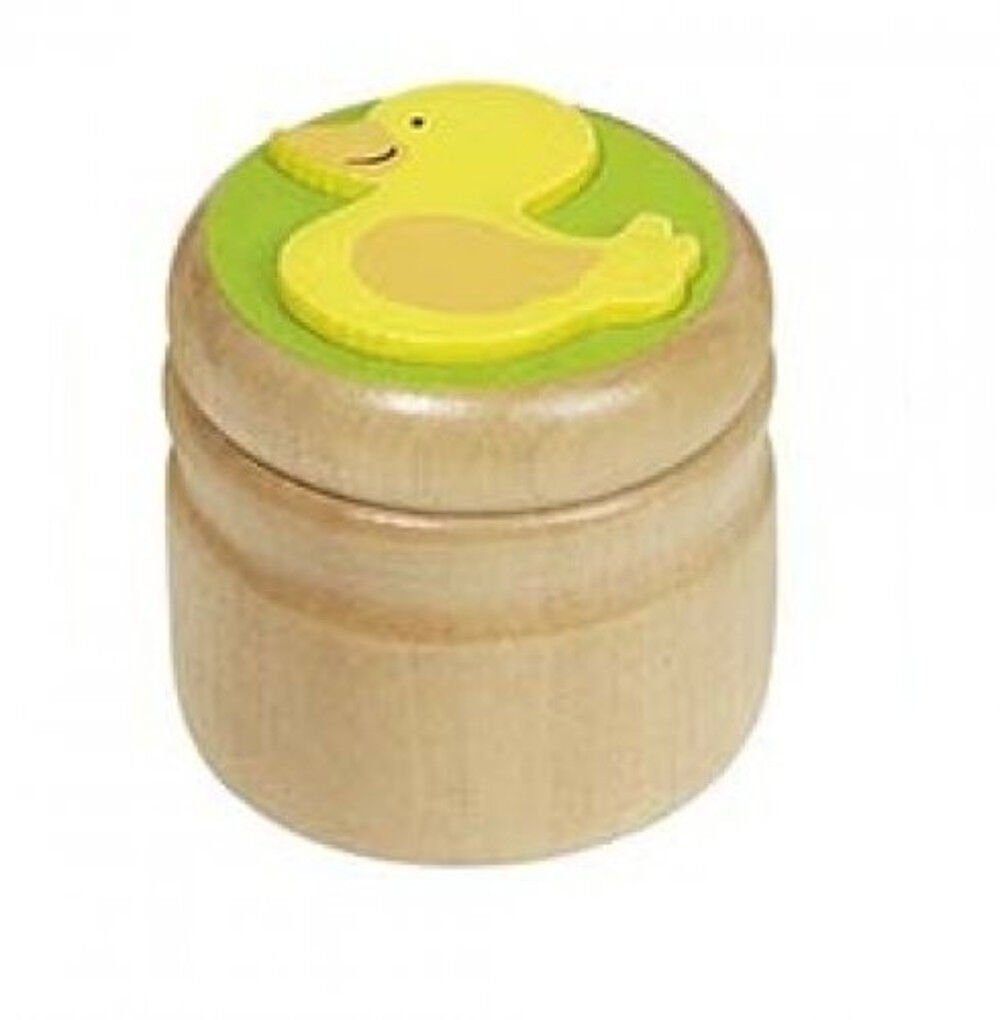 goki Zahndose Milchzahndose Ente aus Holz - Zahndose - Schmuckdose, mit Schraubverschluss
