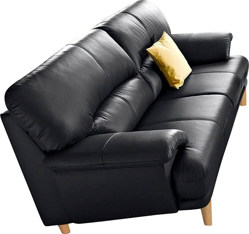 TRENDMANUFAKTUR 3-Sitzer Cecilia, Sofa in italienischem Design, mit tollem Sitzkomfort, extrabequeme Armlehnen, Holzfüße